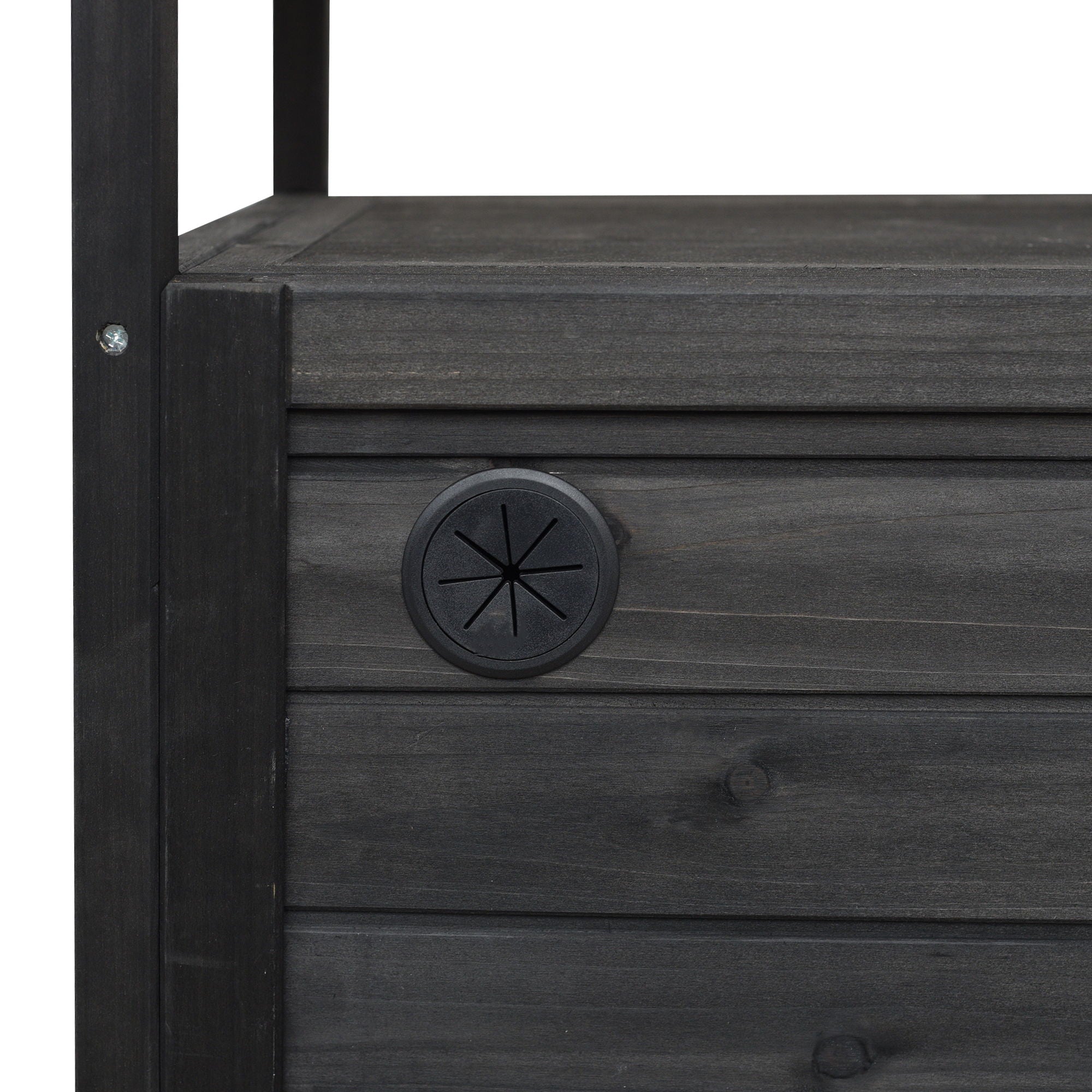 Foldable Outdoor Kitchen Island With Lockable Wheels, Storage Cabinet And Towel Rack For Patio