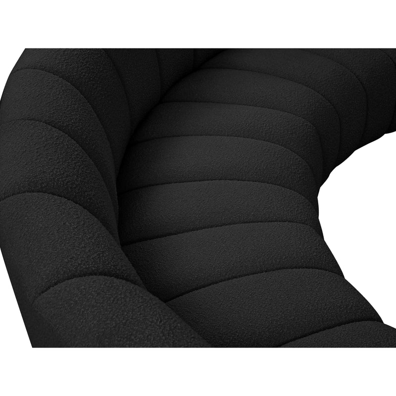 Meridian Infinity Black Boucle Fabric 10pc. Modular Sectional IMAGE 7