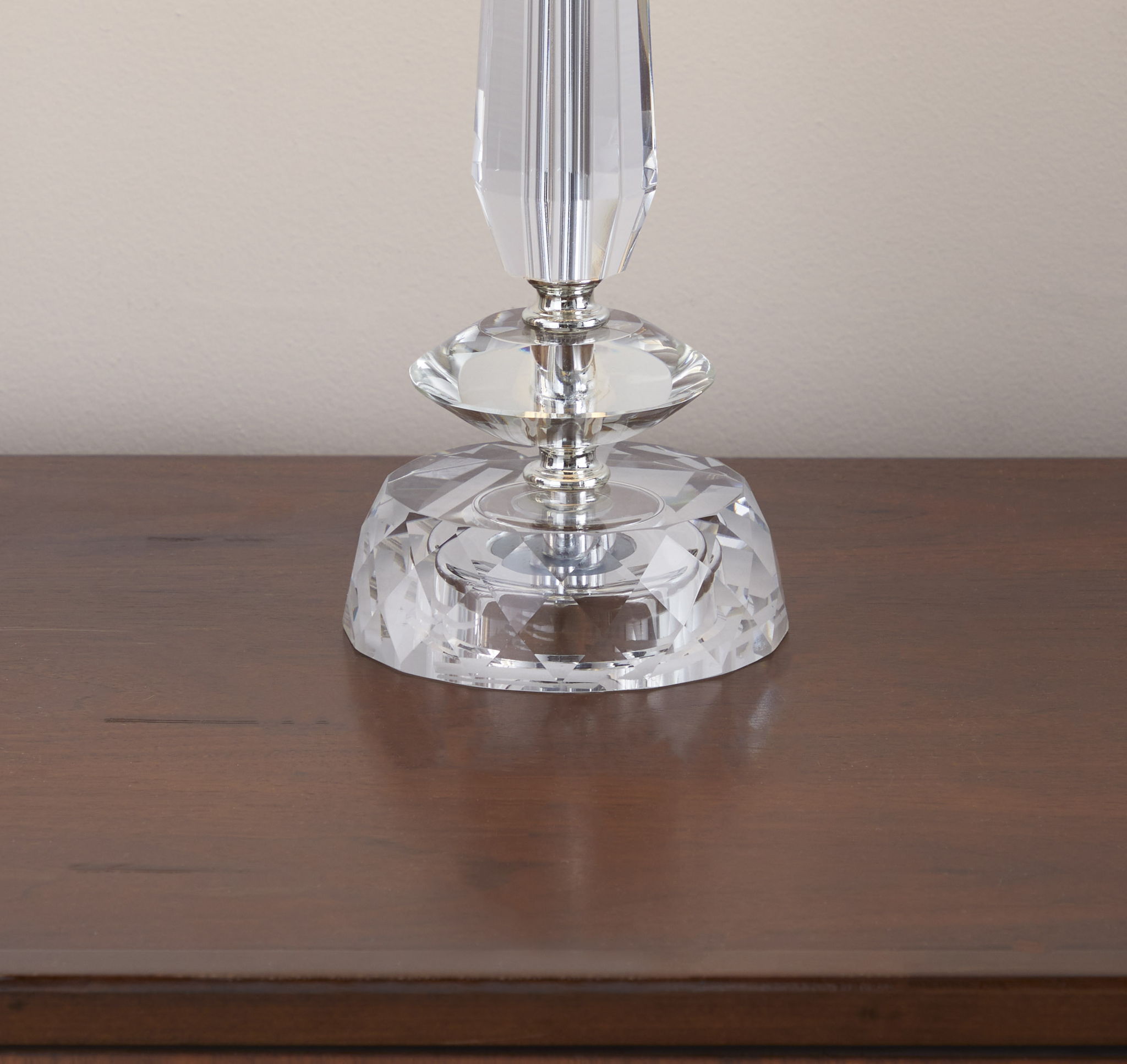 Karat - Contemporary Crystal Table Lamp (Set of 2) - Clear Crystal / Chrome / White Softback