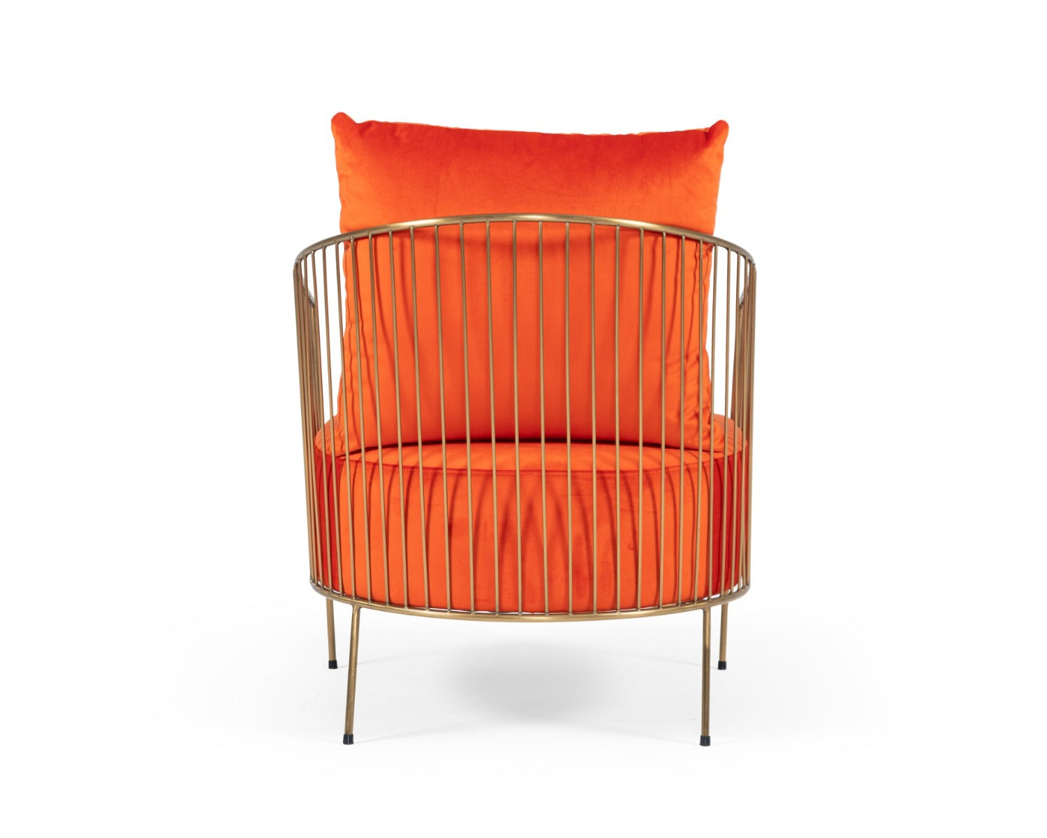 Modrest Loveland - Glam Orange Velvet Accent Chair