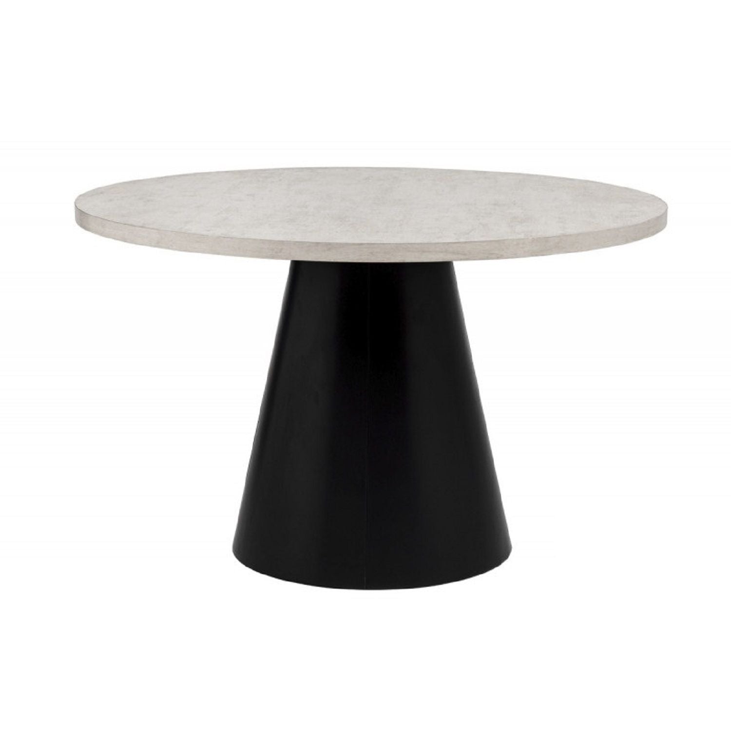 Dining Set With Round Table And 4 Upholstered Chairs - Black / Gray
