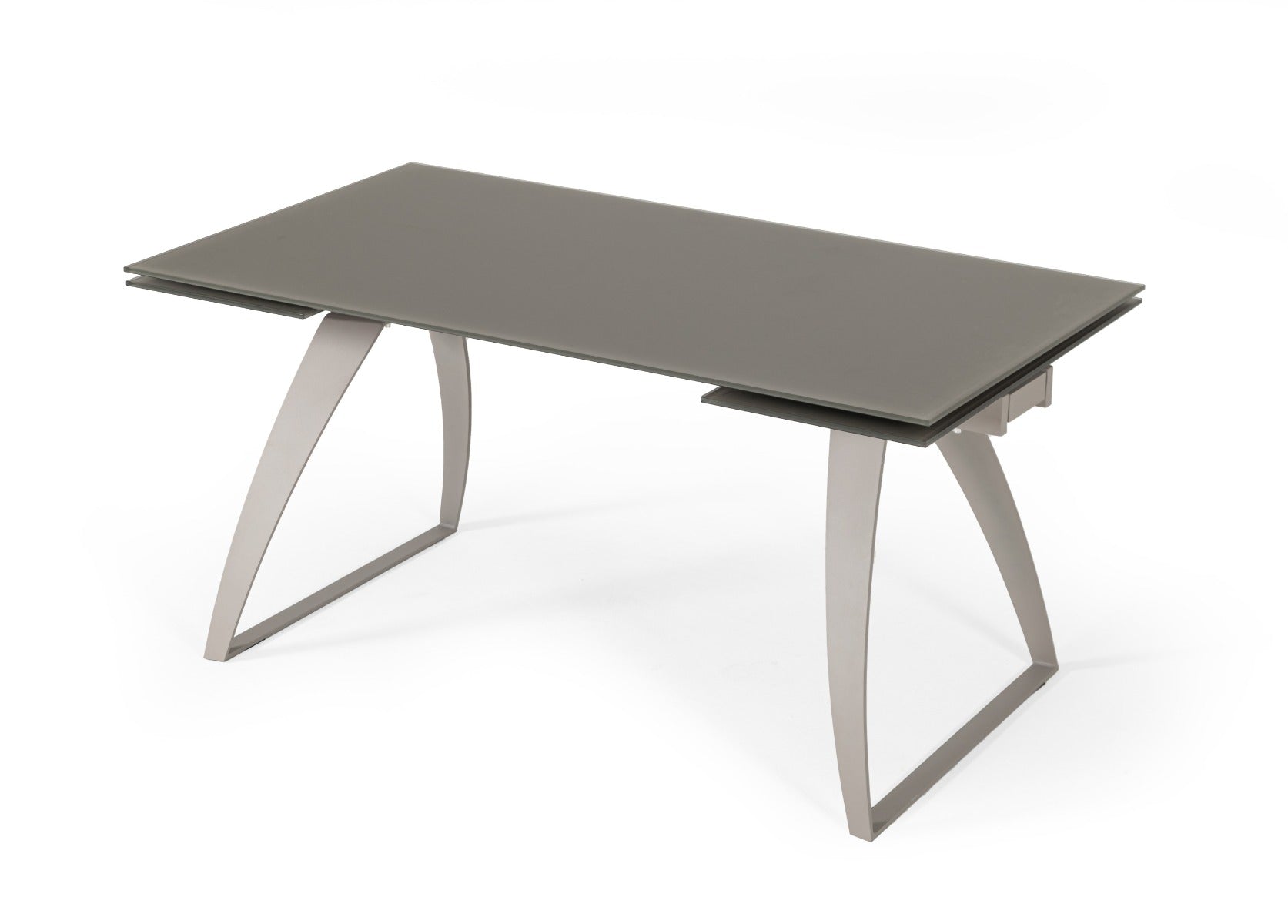 Modrest Pittson - Modern Extendable Grey Glass Dining Table