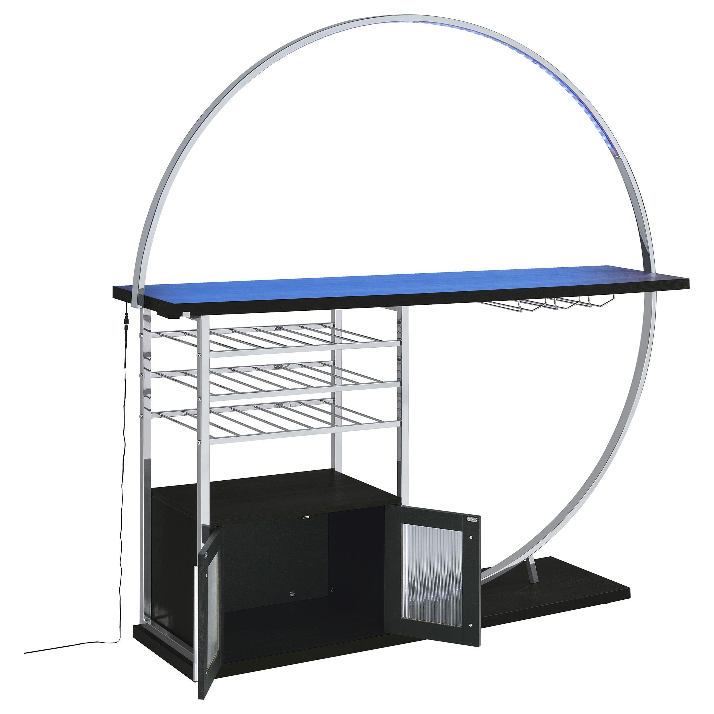 Coaster Furniture Risley 182799 2-Door Circular LED Home Bar with Wine Storage - Dark Charcoal IMAGE 15