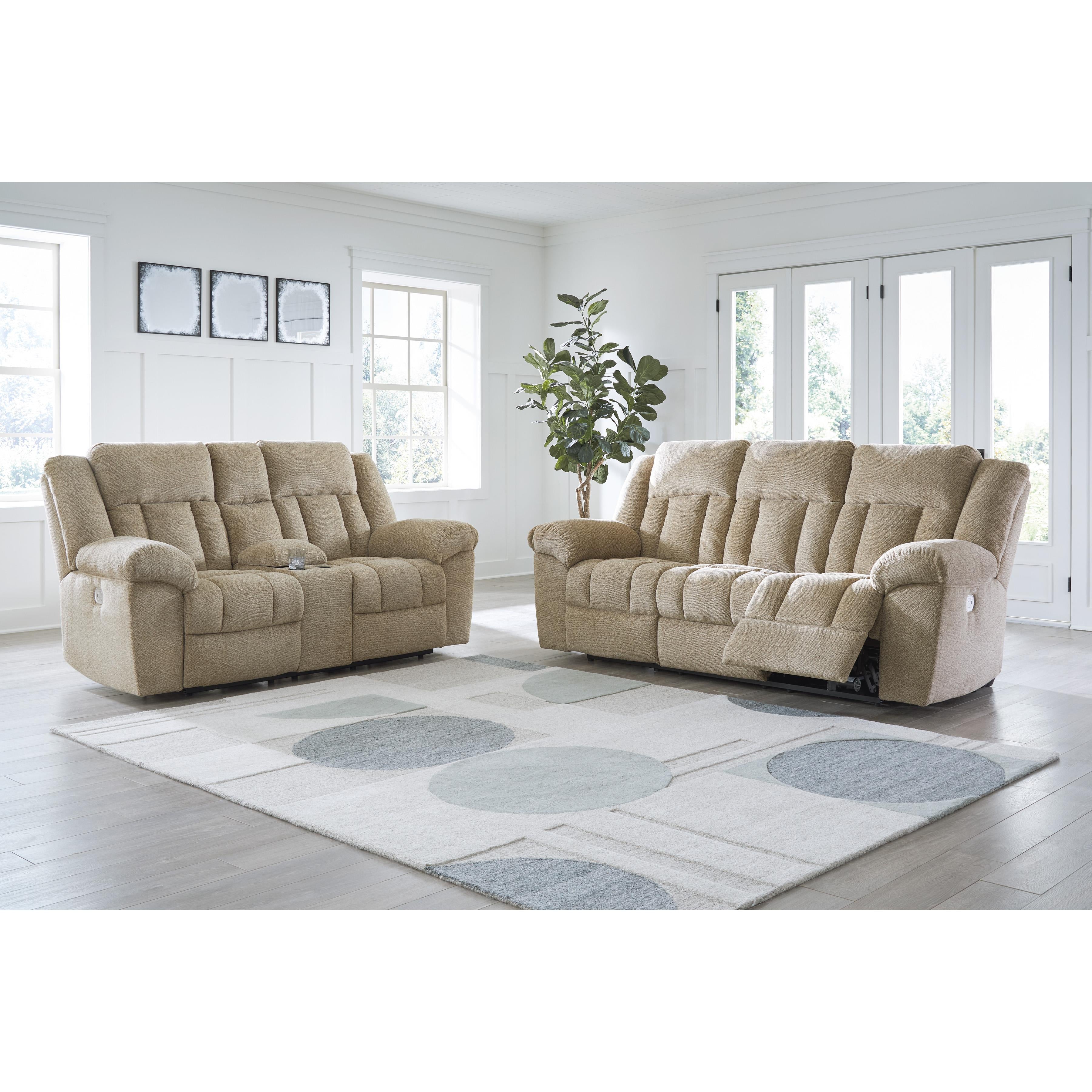 Signature Design by Ashley Tip-Off Power Reclining Fabric Loveseat with Console 6930518 IMAGE 11