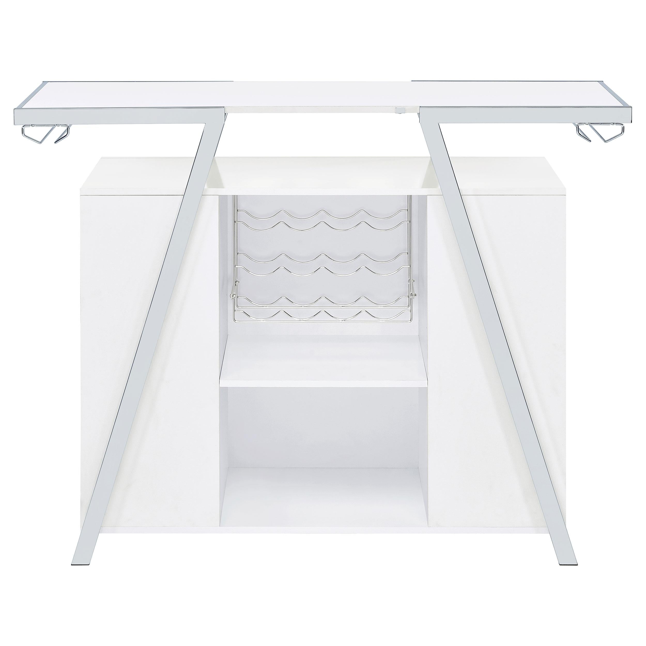 Coaster Furniture Araceli 182355 Home Bar Wine Cabinet - White High Gloss/Chrome IMAGE 14