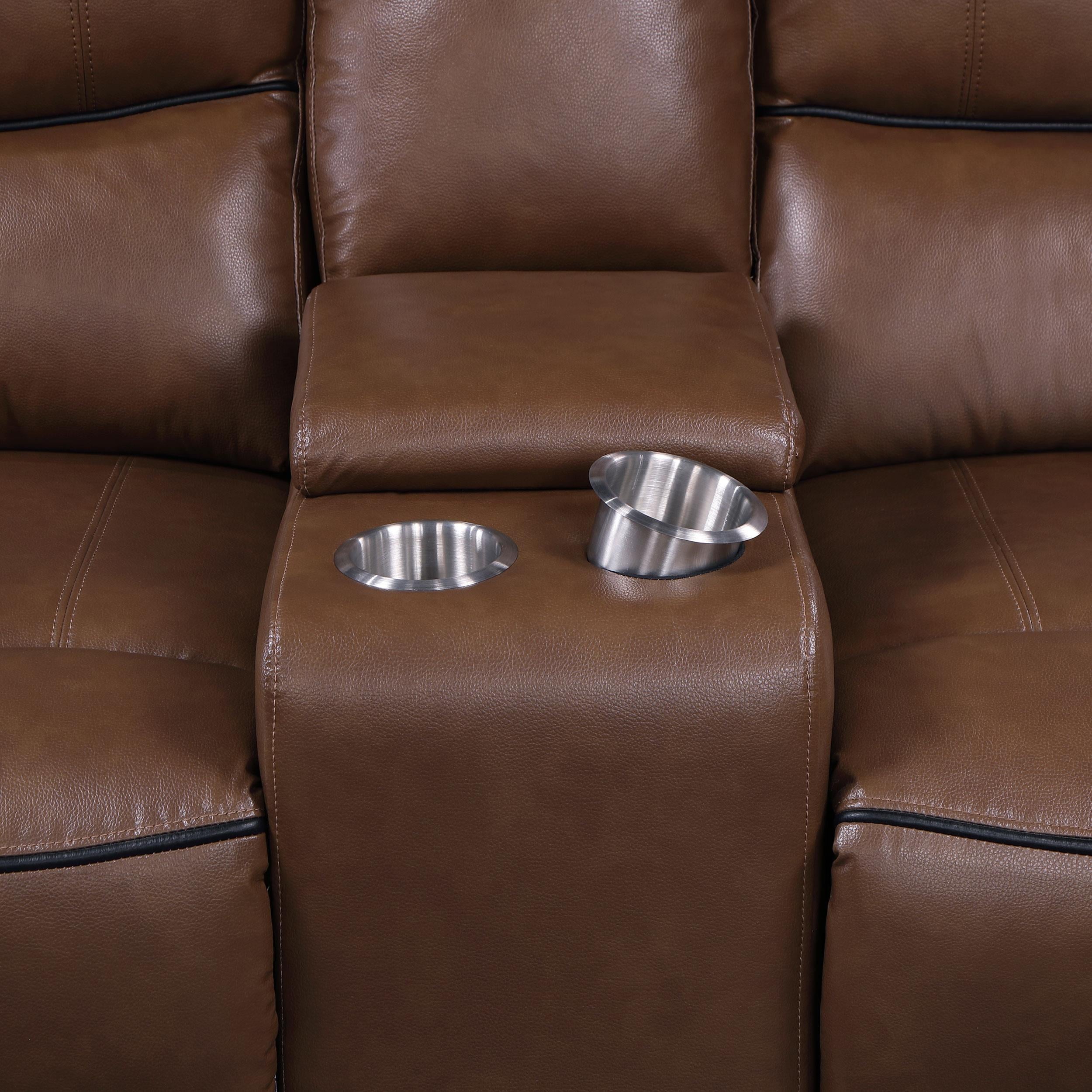 Diamond Modern Furniture COA Greenfield Power Reclining Leatherette Loveseat with Console 610265P IMAGE 10