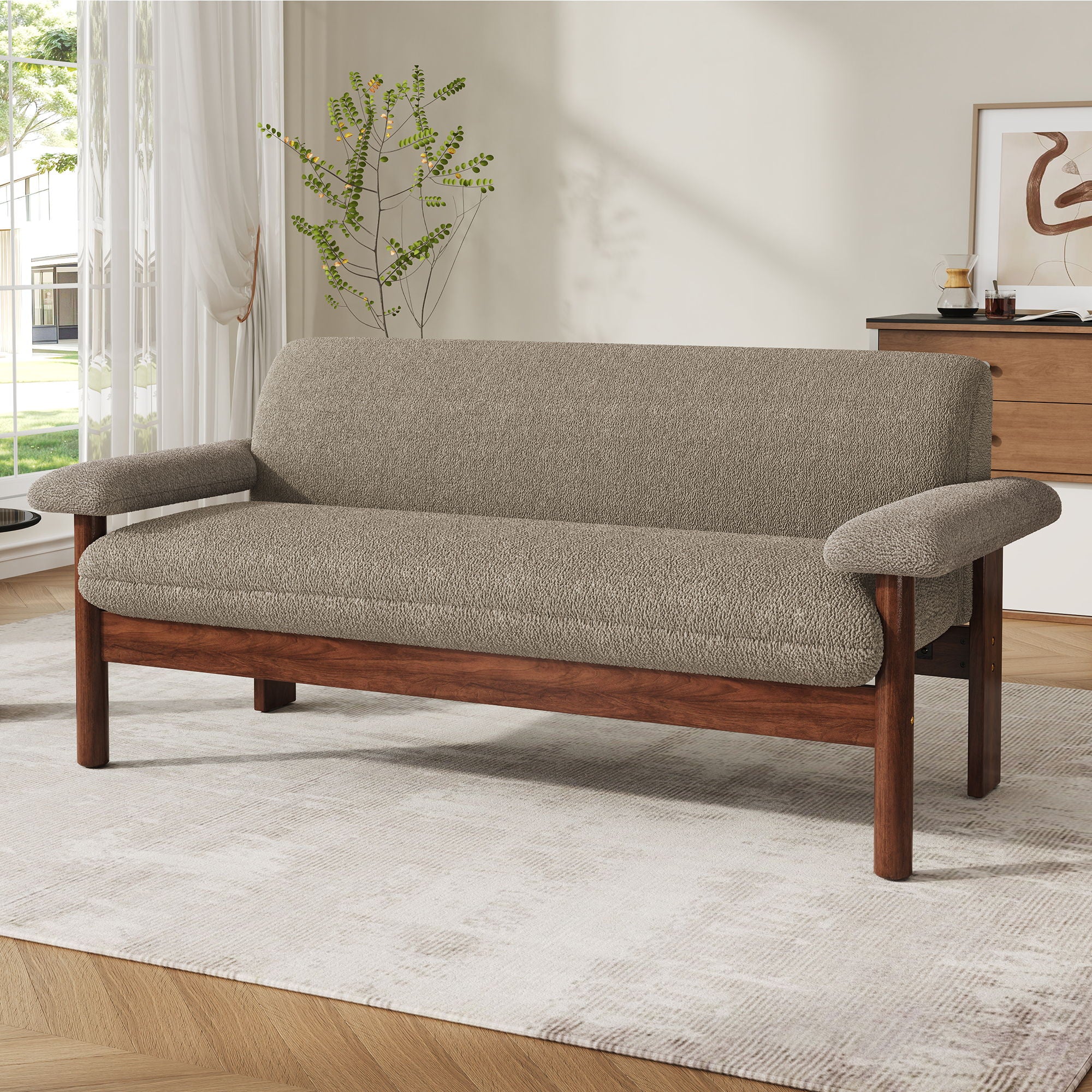 Loveseat Sofa 2 Seater Couch With Armrest Pillows