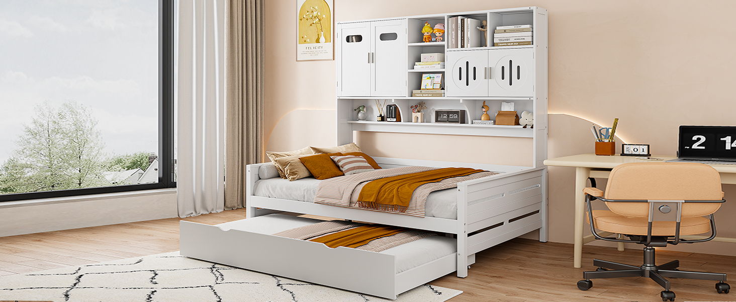 Daybed & All-In-One Cabinet And Shelf