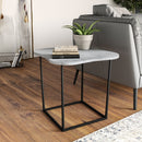 Modrest Aleidy - White Marble + Black Metal End Table