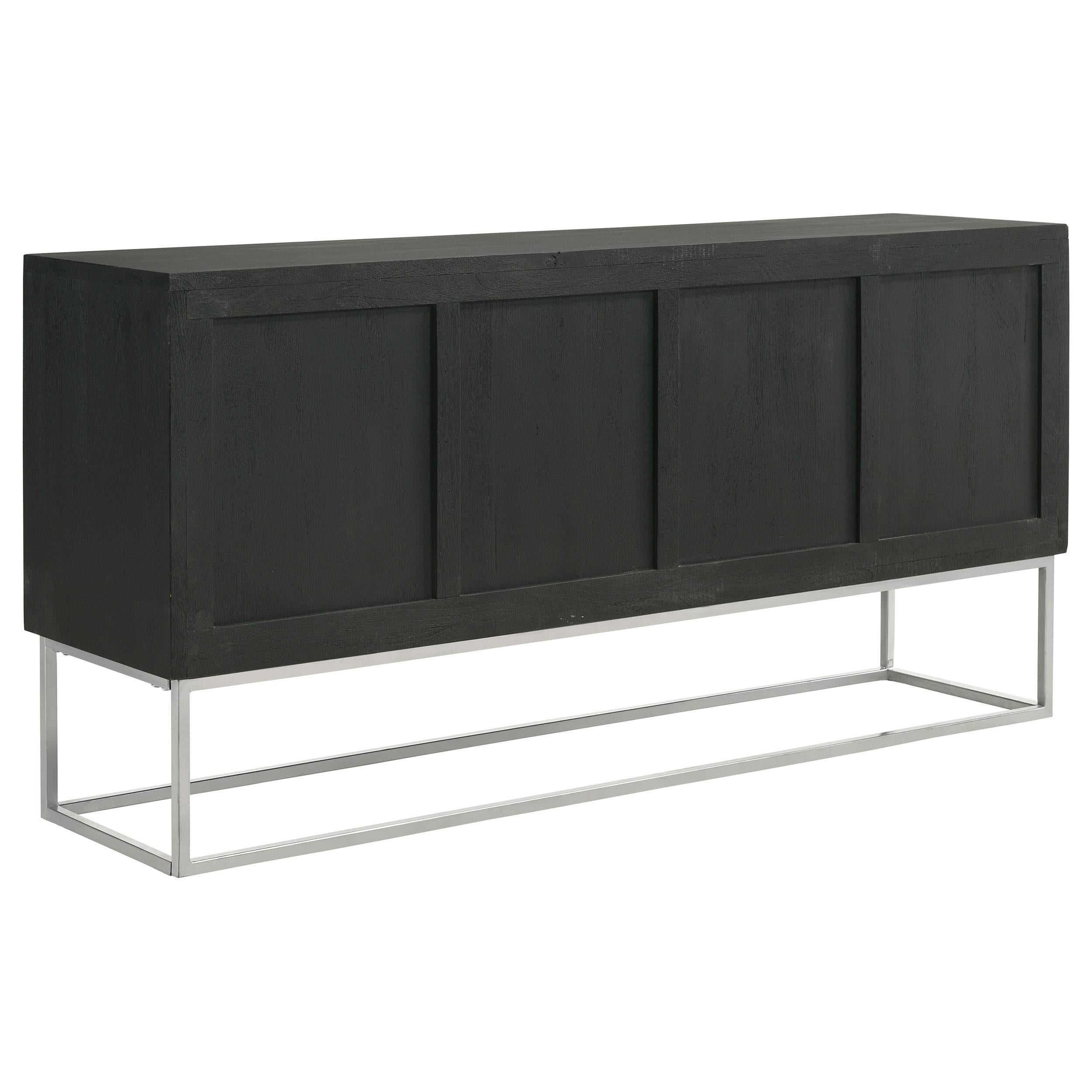 Coaster Furniture Borman 950331 4-Door Wooden Accent Cabinet - Walnut/Black IMAGE 7