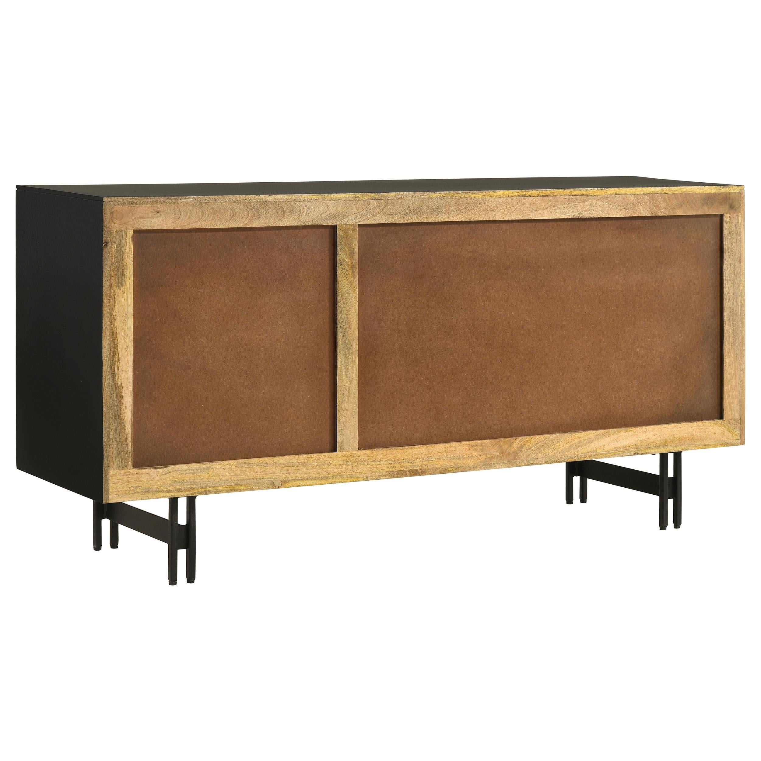 Coaster Furniture Aminah 950383 3-Door Wooden Accent Cabinet - Natural/Black IMAGE 7