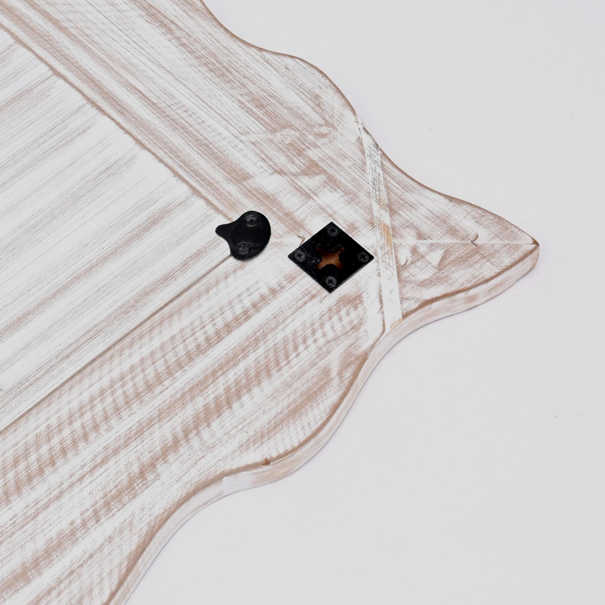 Handcarved Wave Design Rectangle Mirror Accent Enhancing Space - Antique White