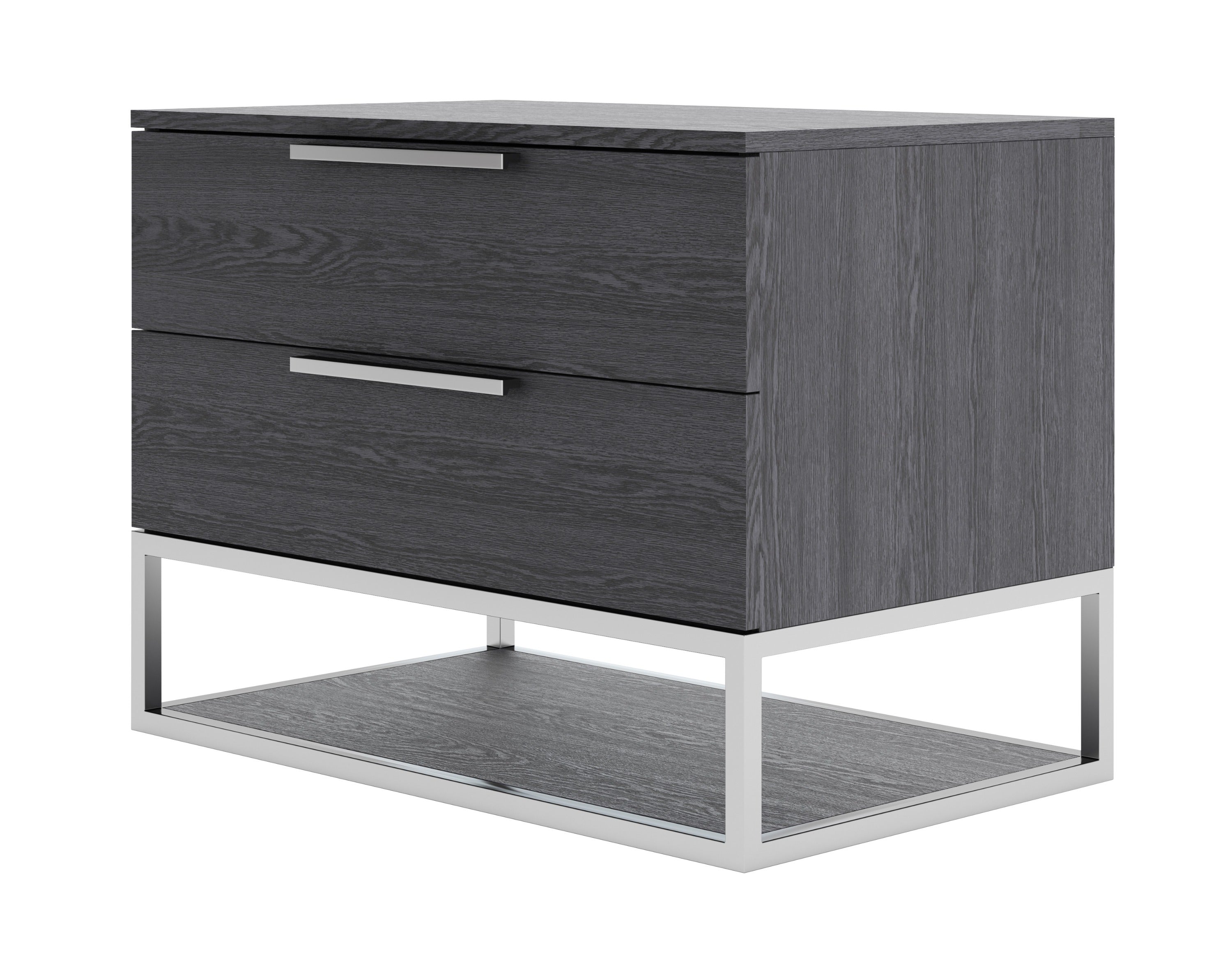 Modrest Heloise - Contemporary Grey Elm Nightstand