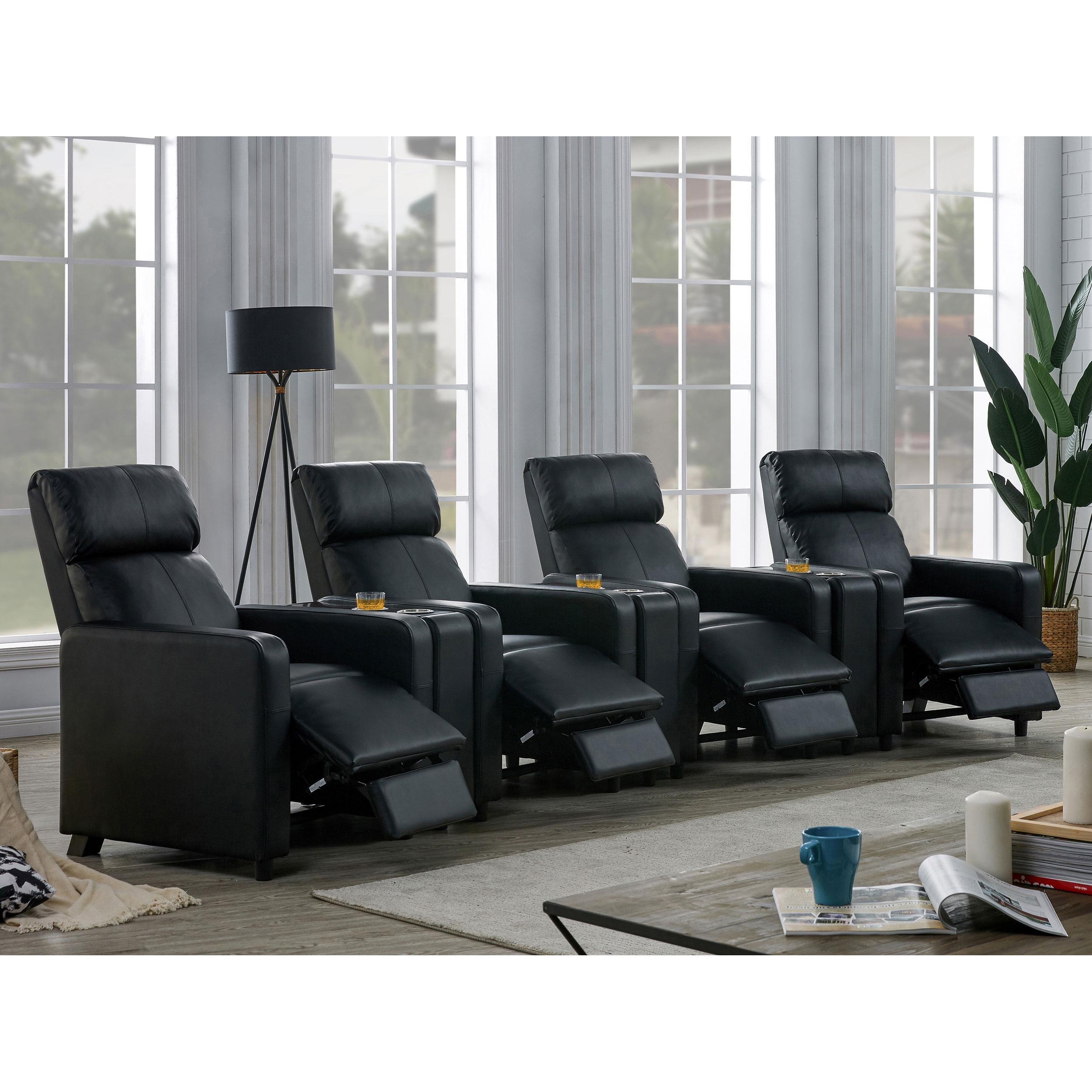 Diamond Modern Furniture COA Toohey Leather Look Reclining Home Theater Seating with Wall Hugger 600181-S4A IMAGE 14