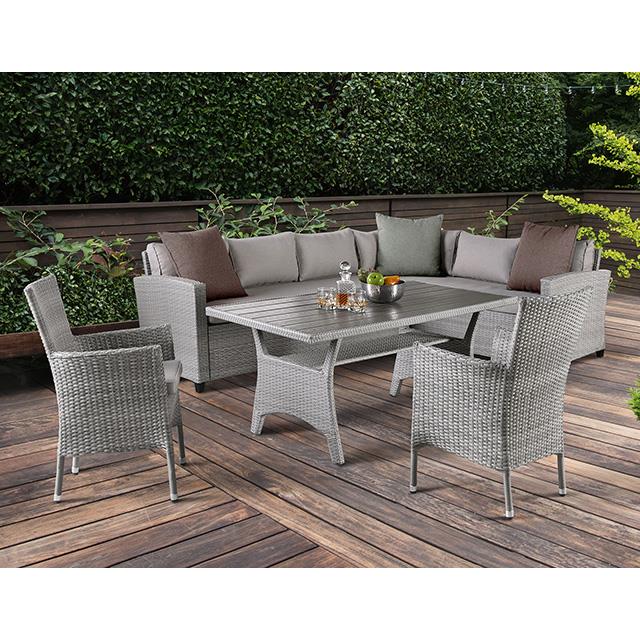Furniture of America Outdoor Dining Sets 5-Piece FM80001GG-SET+2CH IMAGE 2