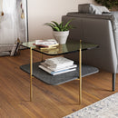 Modrest Cari - Glam Gold + Glass End Table