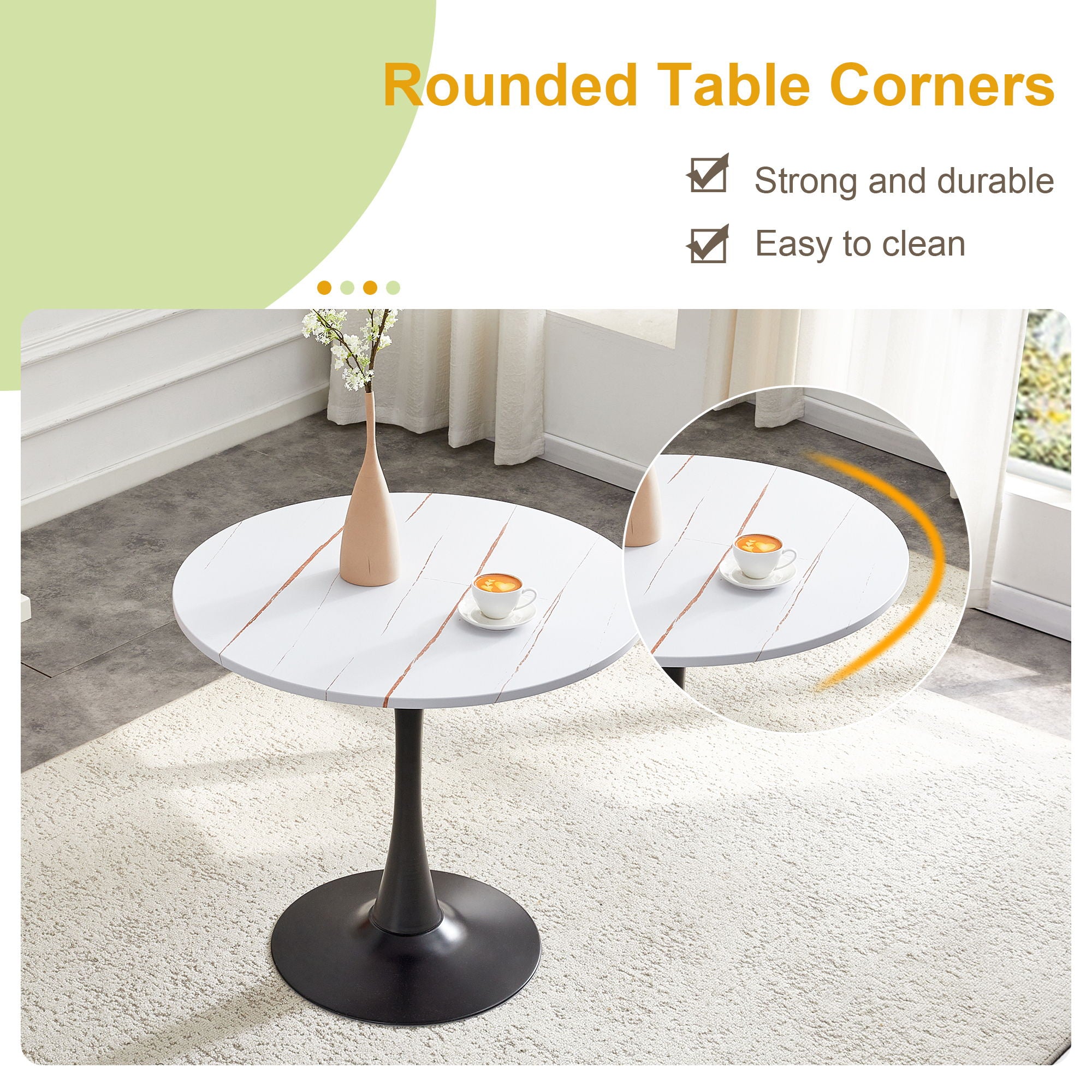 Ergonomic Round Dining Table For Kitchen