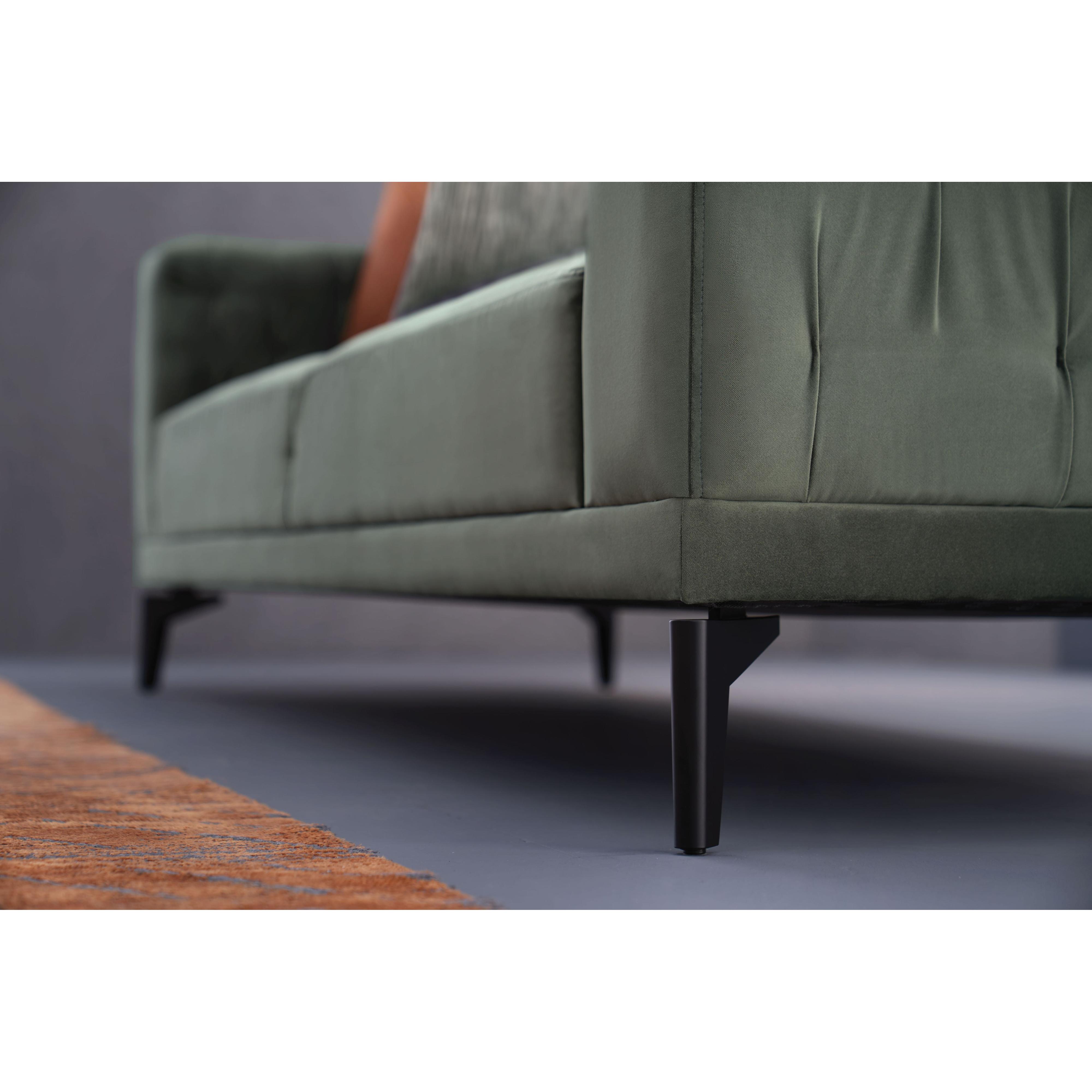 Enza Home Sofas Stationary Dorian 3-Seater Sofa - Green IMAGE 7