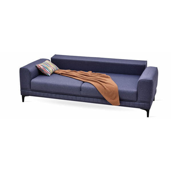 Enza Home Sleepers Sofabeds Pavia 3-Seater Sofa Bed with Storage - Navy Blue IMAGE 1