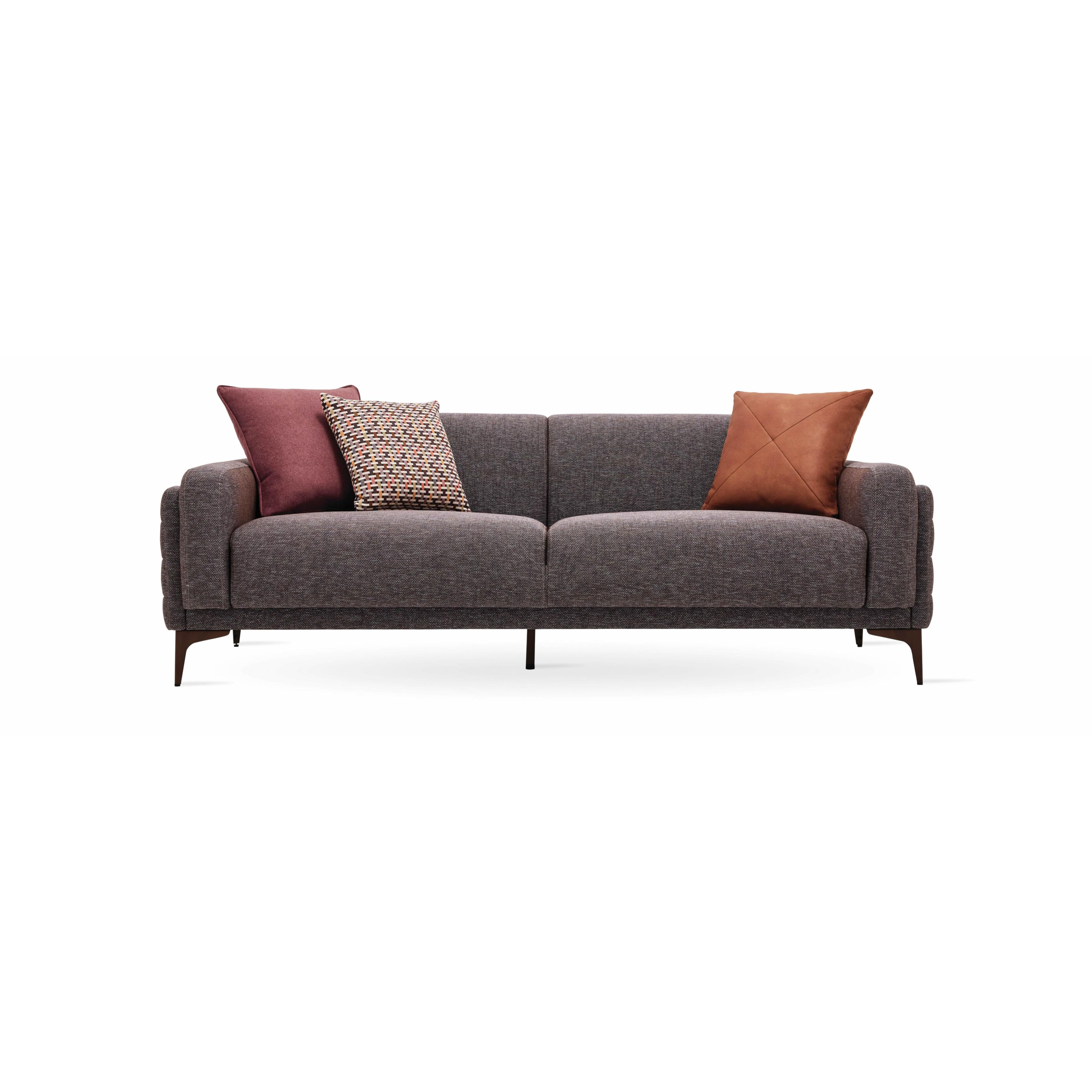 Enza Home Sofas Stationary Fortuna 2.5-Seater Sofa - Brown IMAGE 1