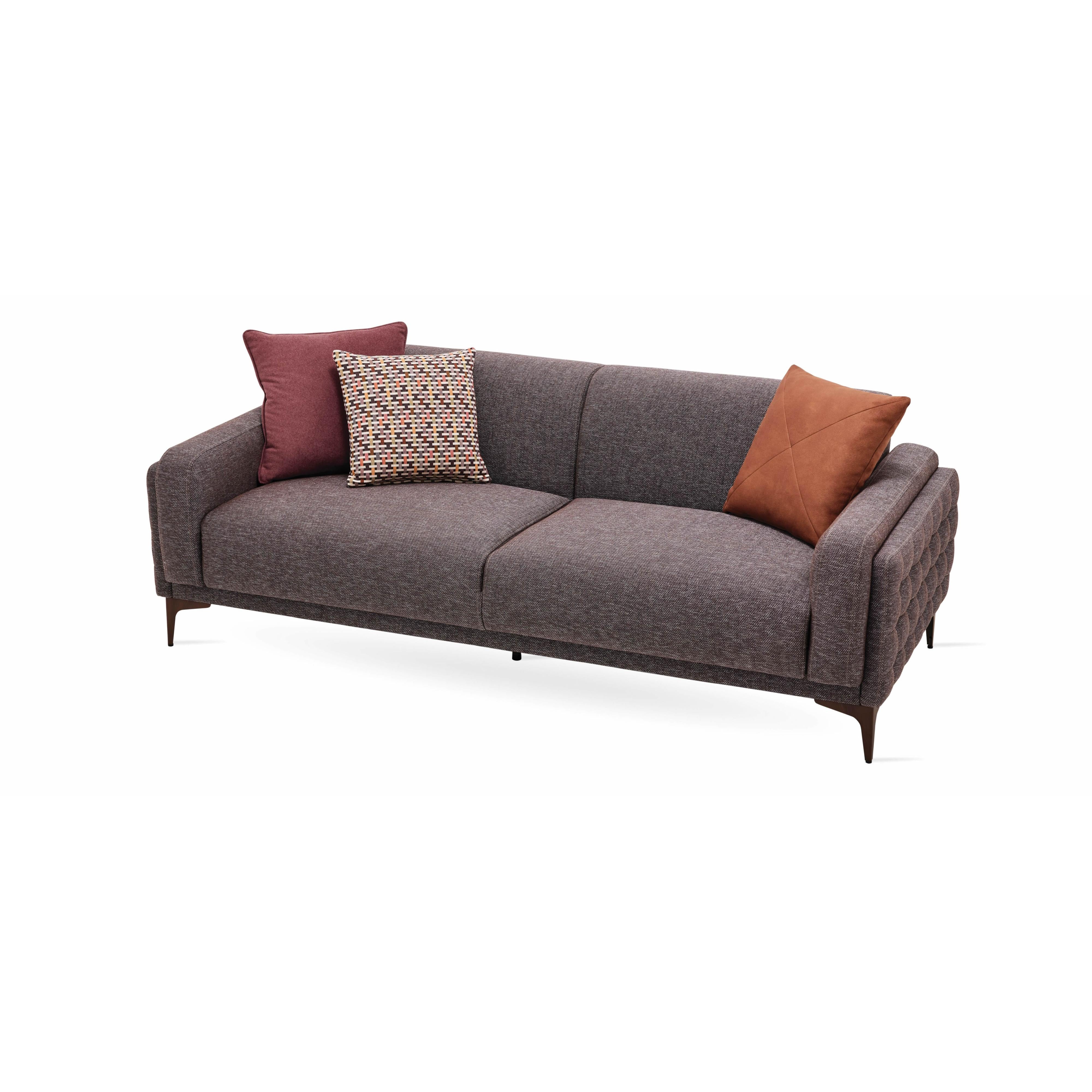 Enza Home Sofas Stationary Fortuna 2.5-Seater Sofa - Brown IMAGE 2