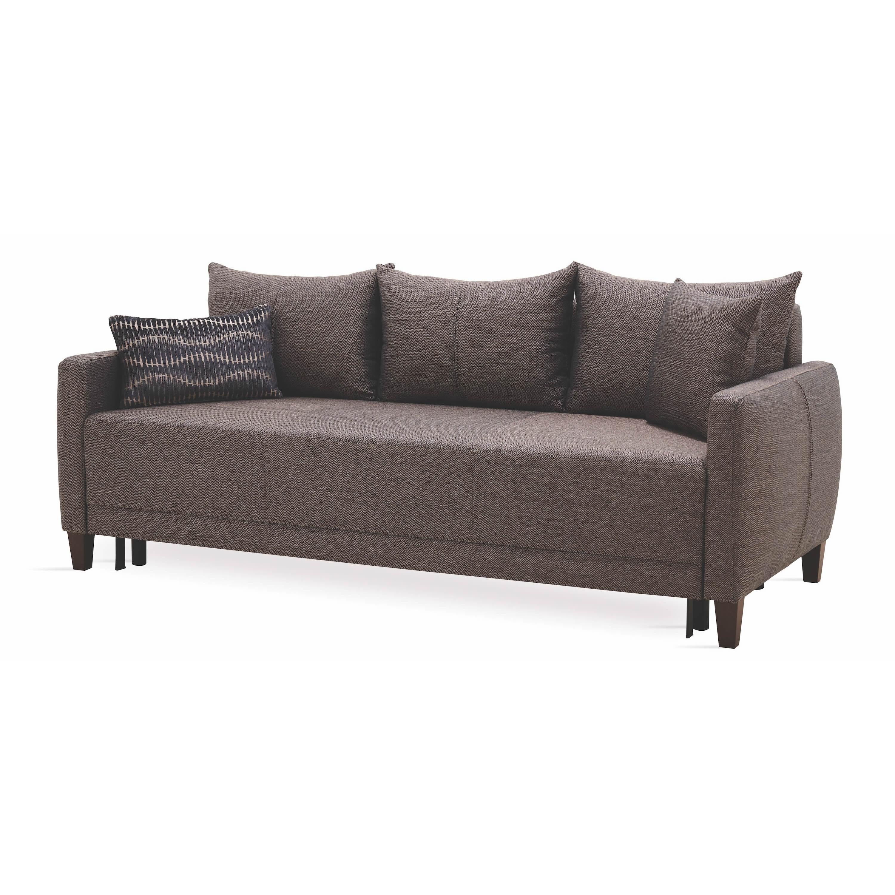 Enza Home Sleepers Sofabeds Smart 3-Seater Sofa Bed with Storage - Belzoni Brown/Blue IMAGE 1