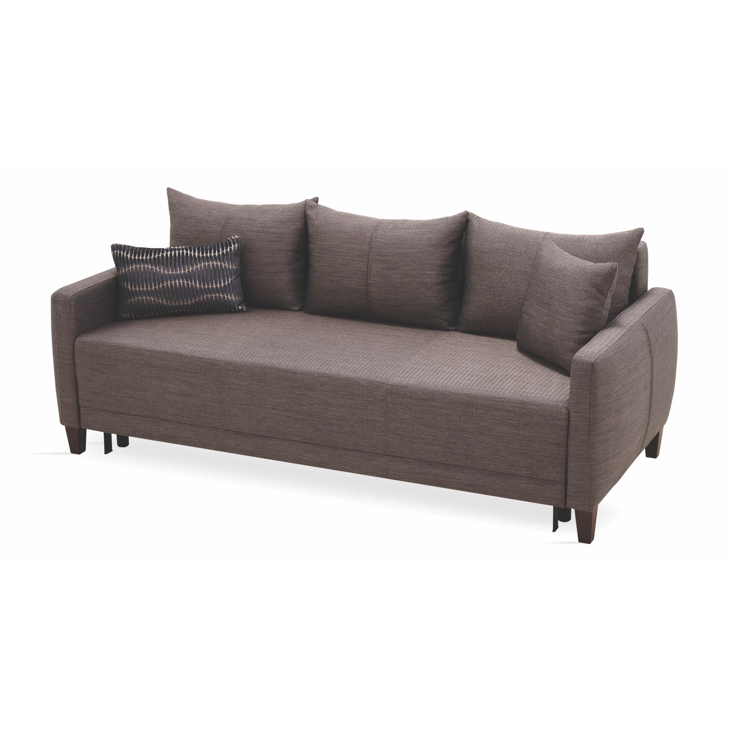 Enza Home Sleepers Sofabeds Smart 3-Seater Sofa Bed with Storage - Belzoni Brown/Blue IMAGE 2