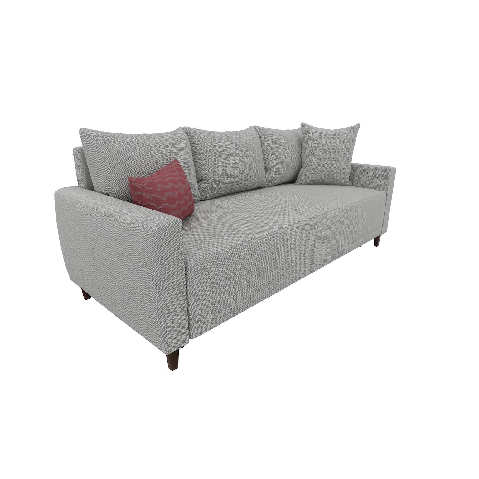 Enza Home Sleepers Sofabeds Smart 3-Seater Sofa Bed with Storage - Bolzoni Dark Gray IMAGE 2