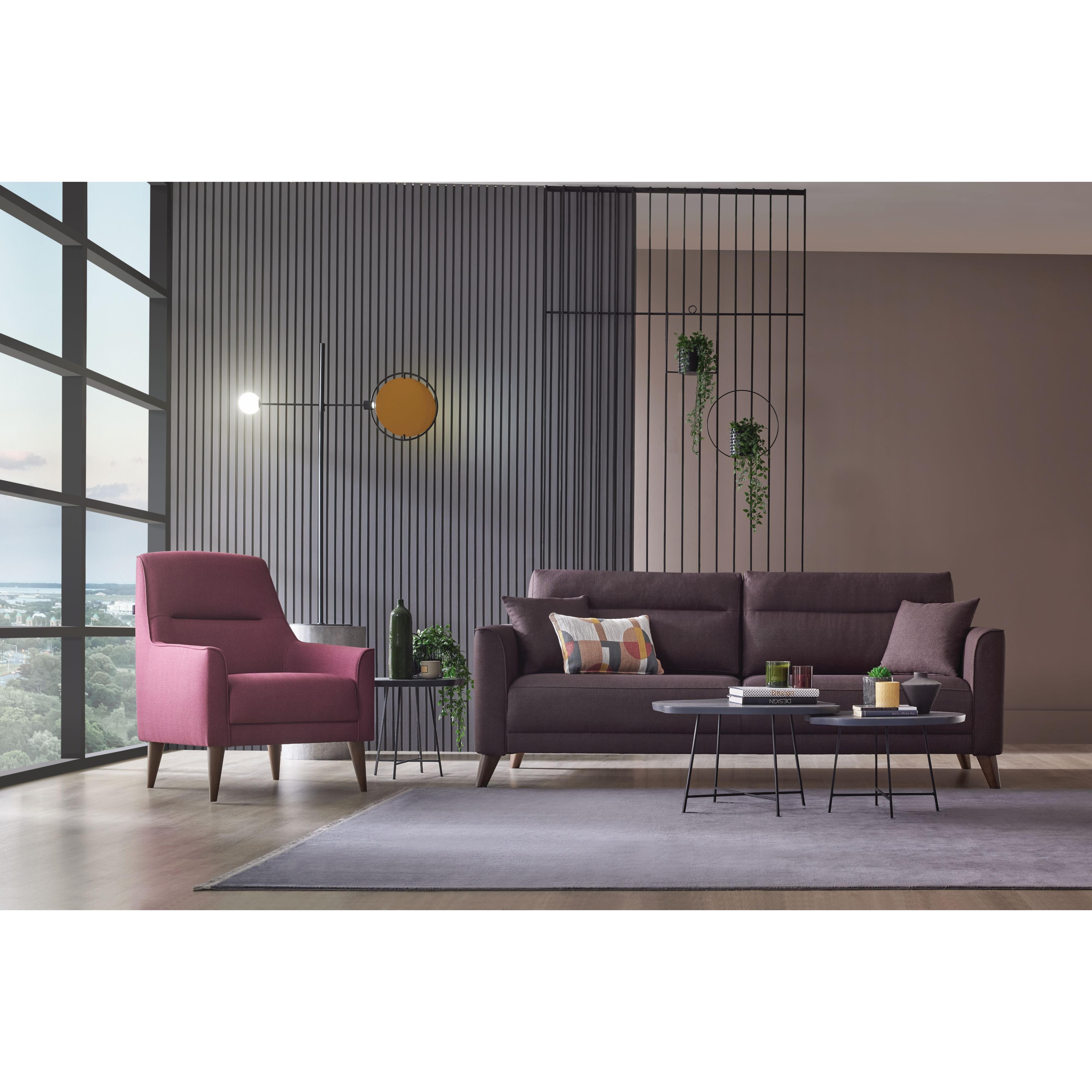 Enza Home Chairs Stationary Alto Armchair - Dark Pink IMAGE 5