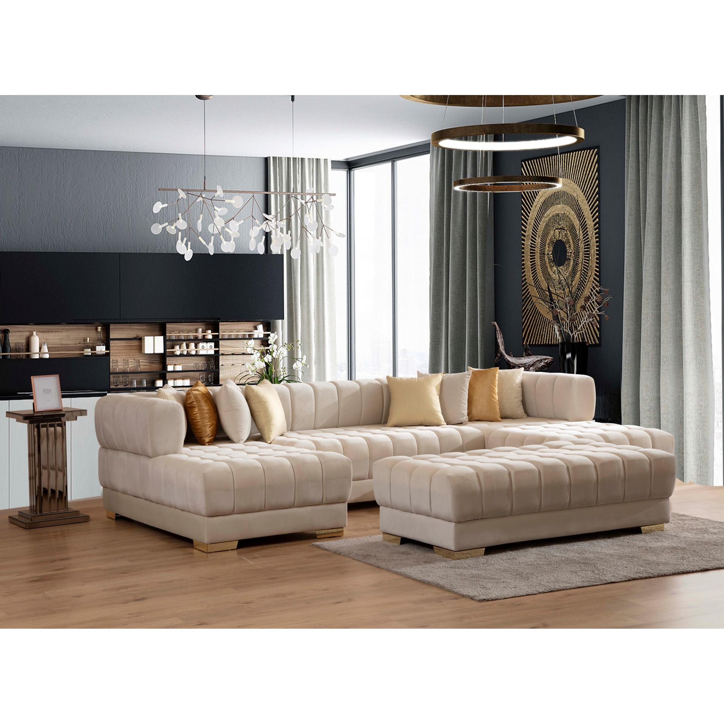 Nova Wholesale Furniture Ottomans Ottomans ARIANAIVORY-OTT IMAGE 2