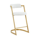Modrest Shandra - White Leatherette & Gold Counter Stool
