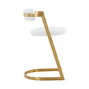 Modrest Shandra - White Leatherette & Gold Counter Stool