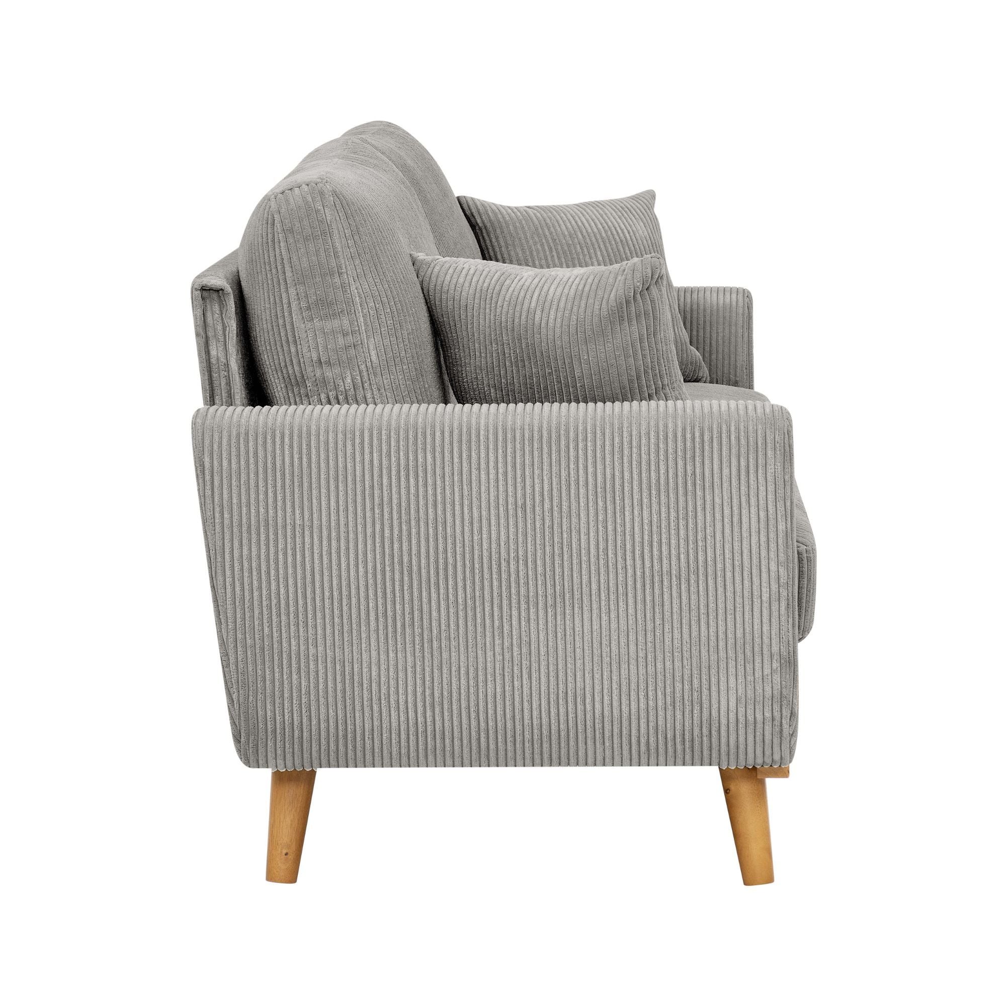 Upholstered Loveseat With Arms And Pillows