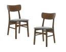 Modrest Castillo - Modern Walnut and  Grey Side Dining Chair (Set of 2)
