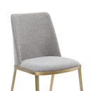 Modrest Brent- Contemporary Light Grey Fabric + Brass Dining Chair Set of 2