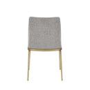 Modrest Brent- Contemporary Light Grey Fabric + Brass Dining Chair Set of 2