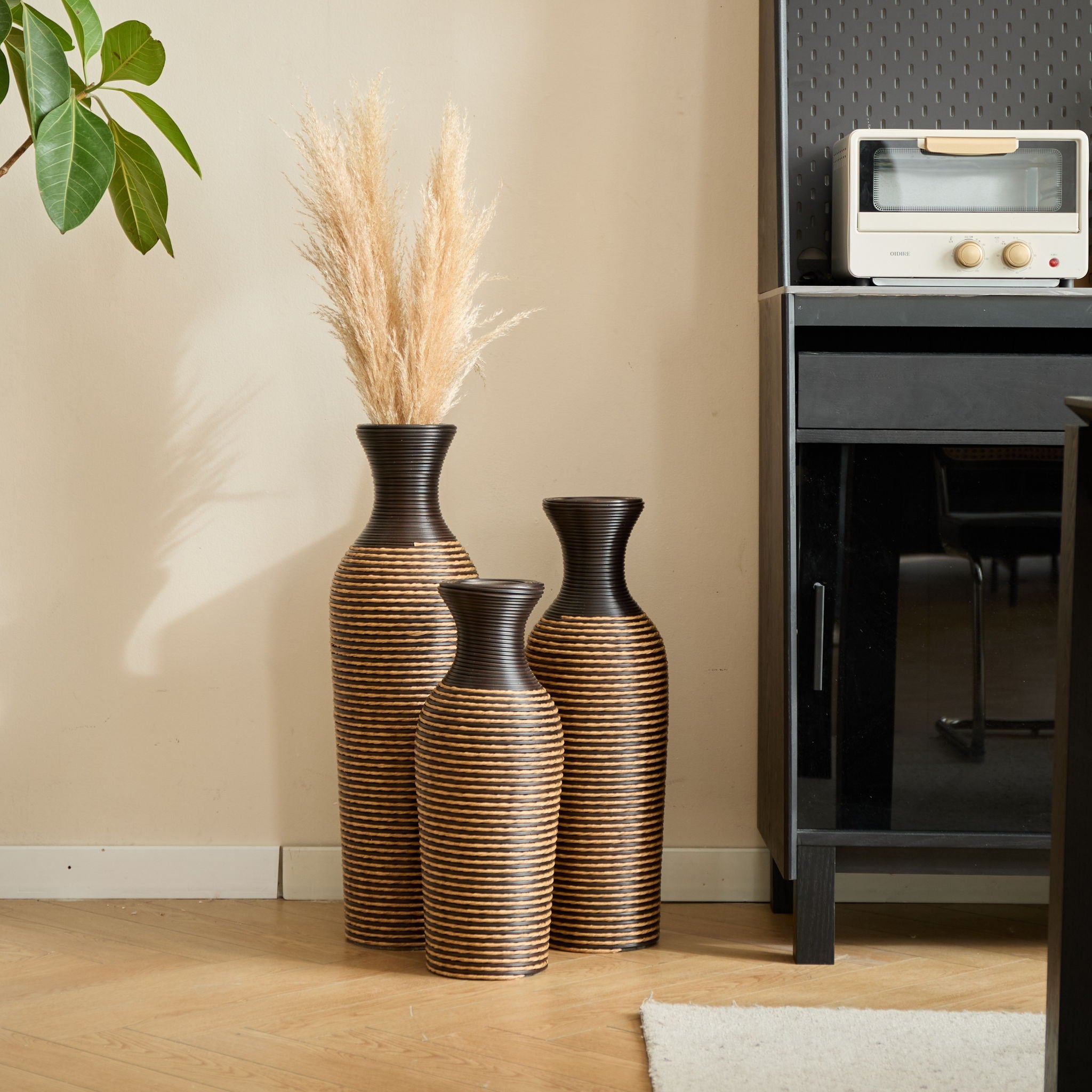 Classic And Neat Floor Vase, High Independent Flower Stand (Set of 3)