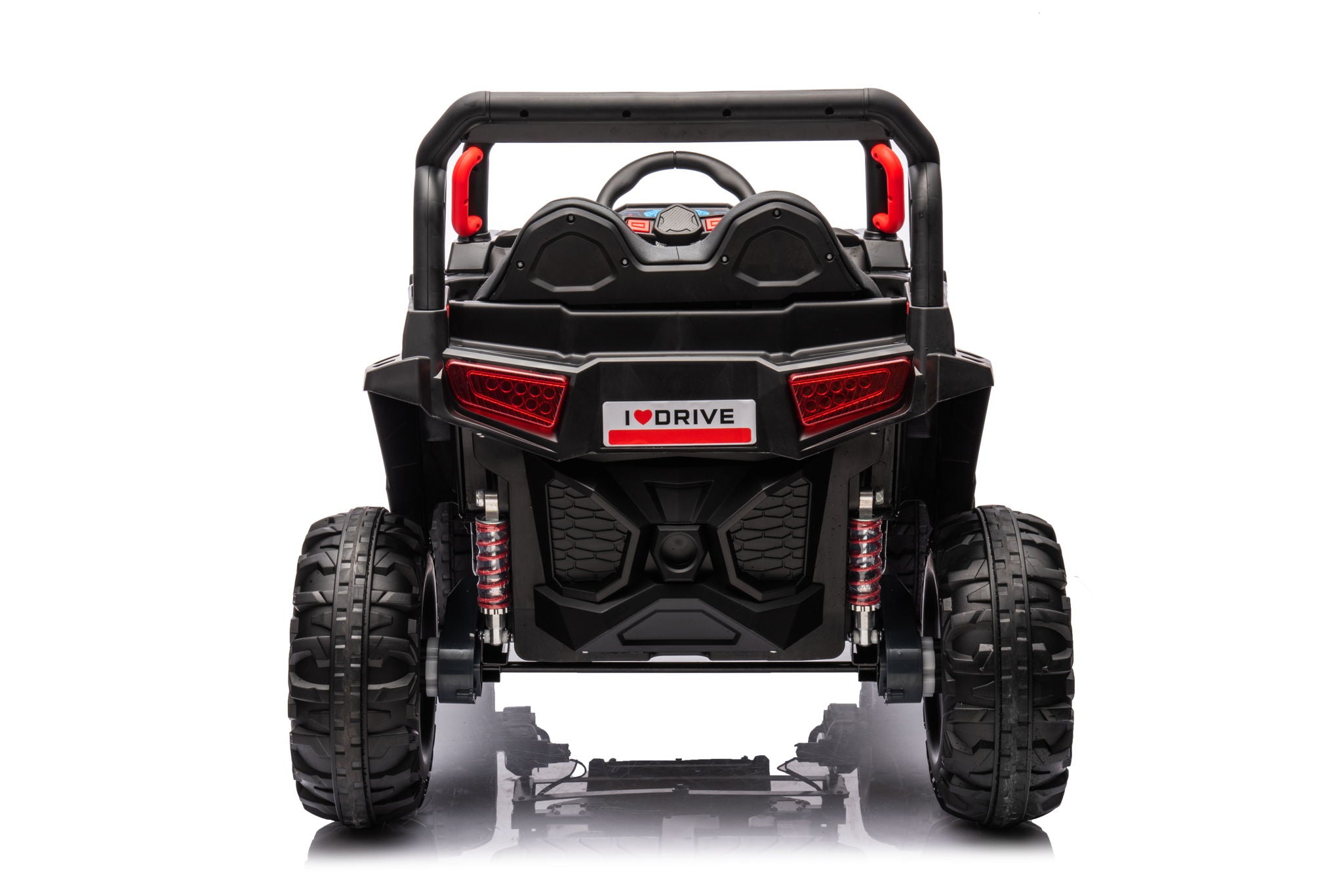12V7A*2 30W*4 Four-Wheel Drive Seat One Button Start, Forward And Backward, High And Low Speed, Music, Front Light, Power Display, Two Doors Can Open, 2.4G R / C, Seat Belt Four Wheel Absorber