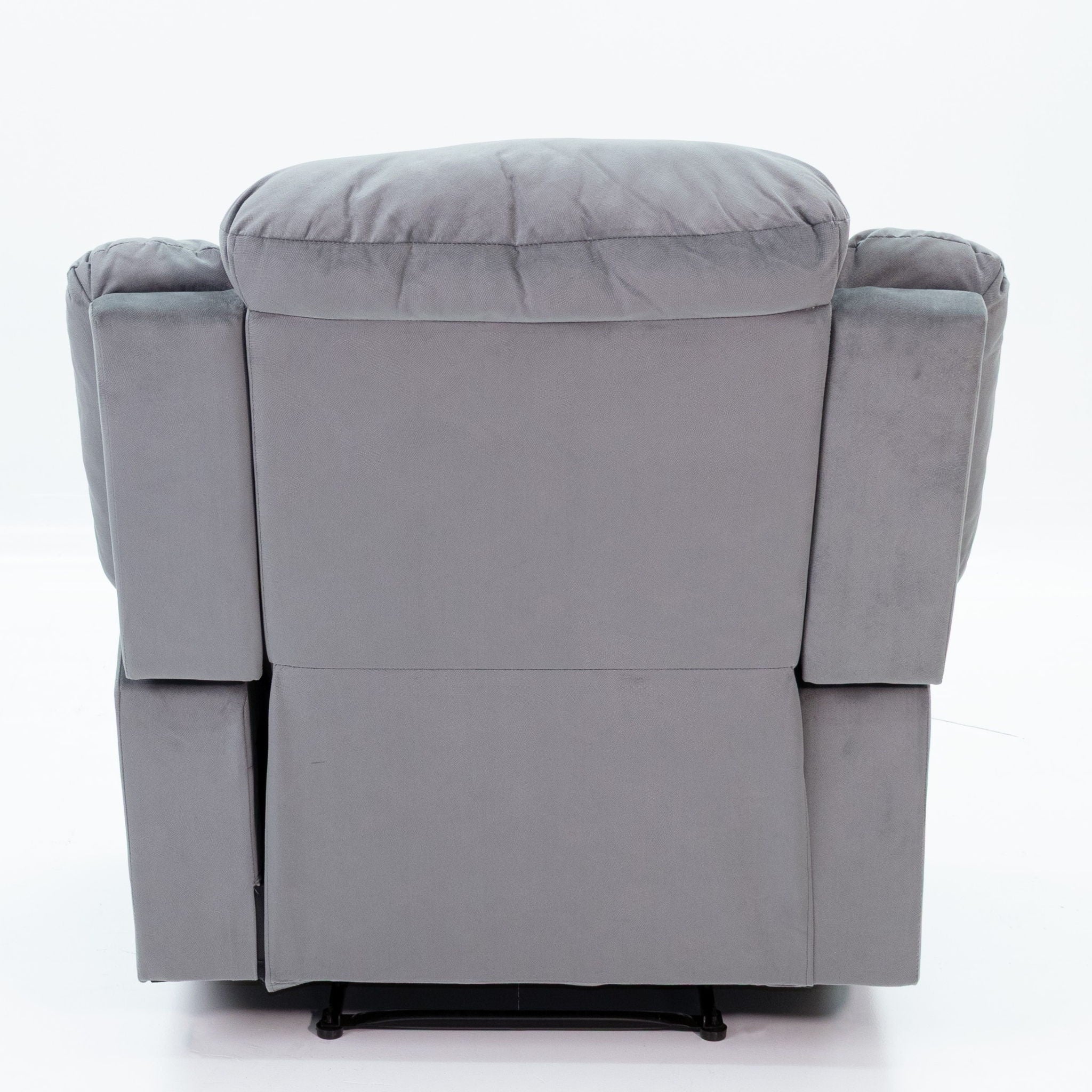Modern Manual Recliner With Padded Seat And Pillow Arms