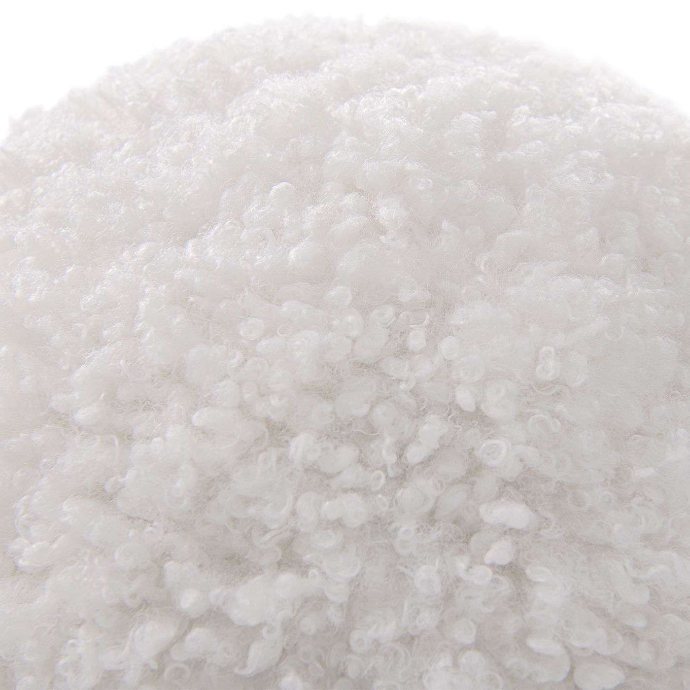 Ayla - Round Sphere Accent Ball Throw Pillow - Curly White