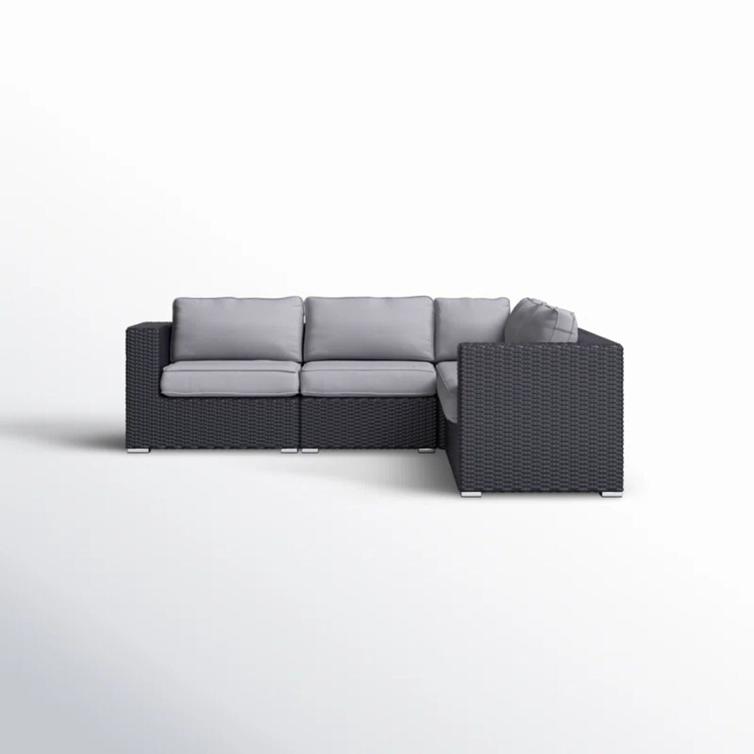Luxurious Wicker Patio Sectional With Weather Resistant Sunbrella Cushions