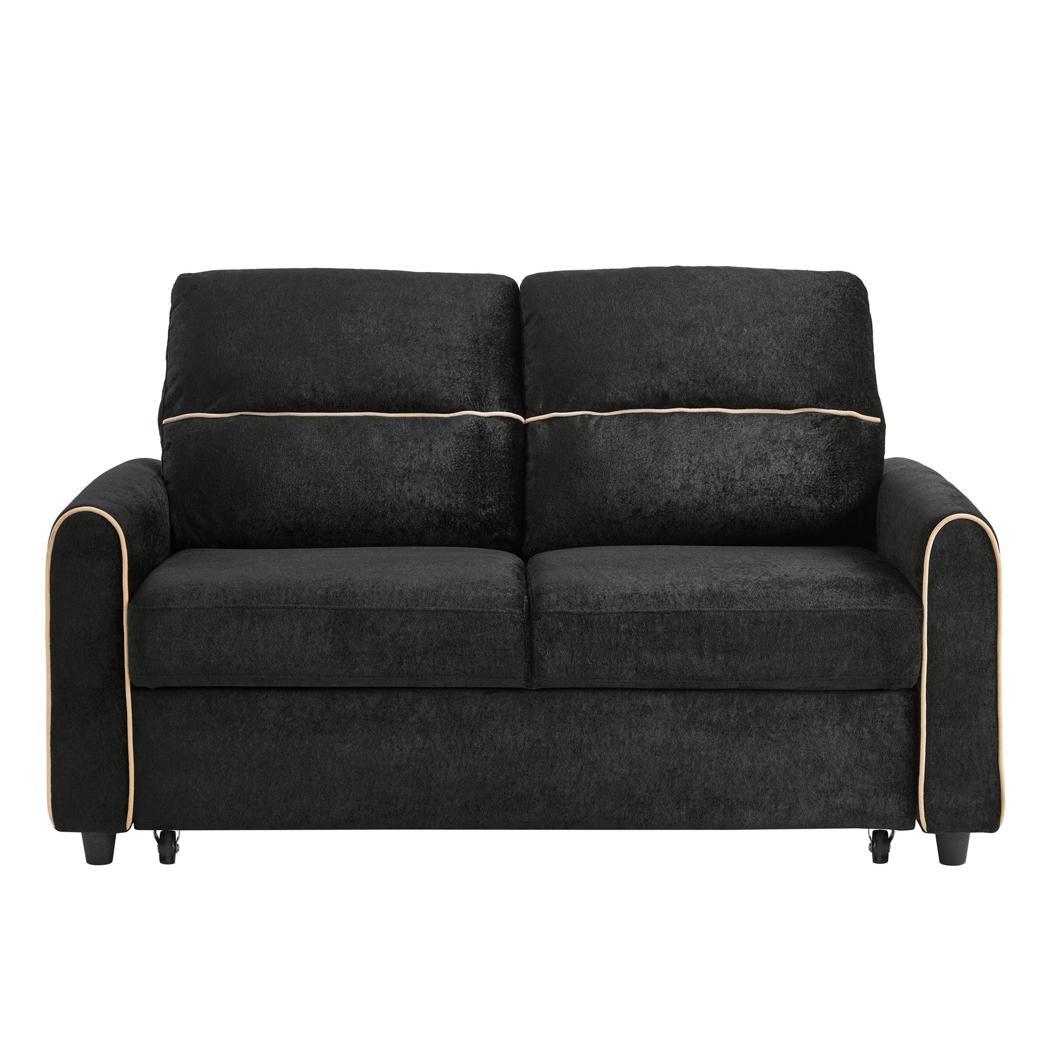 Pull Out Sofa Bed With Adjustable 3 Position Backrest, USB Charging Ports, Side Pockets