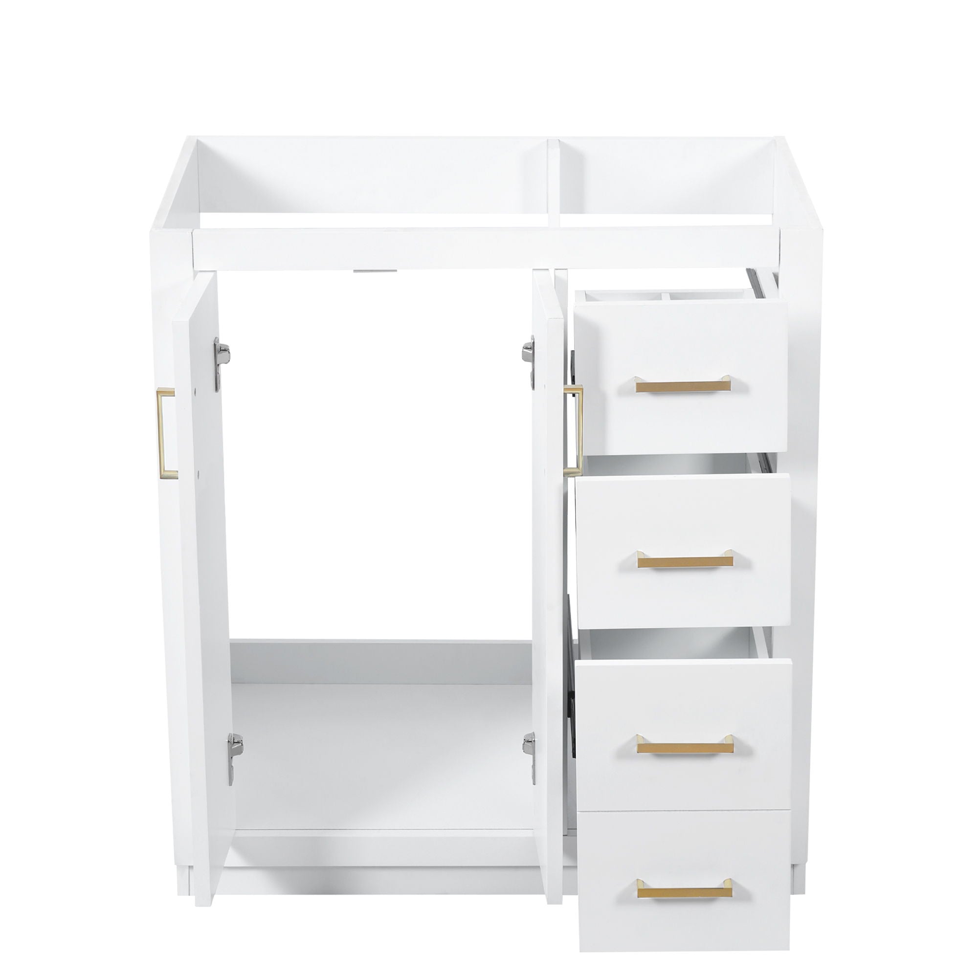 Retro Style Bathroom Vanity With 3 Drawers & Soft-Closing Doors