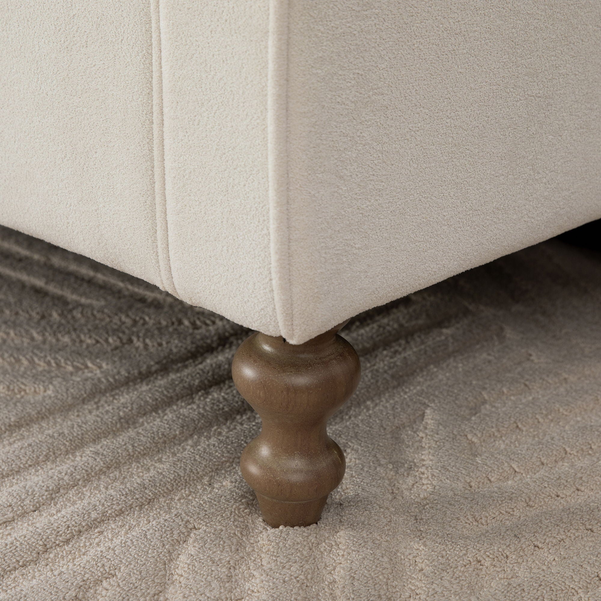 Wide Modern Upholstered Storage Bench With Rolled Armrest