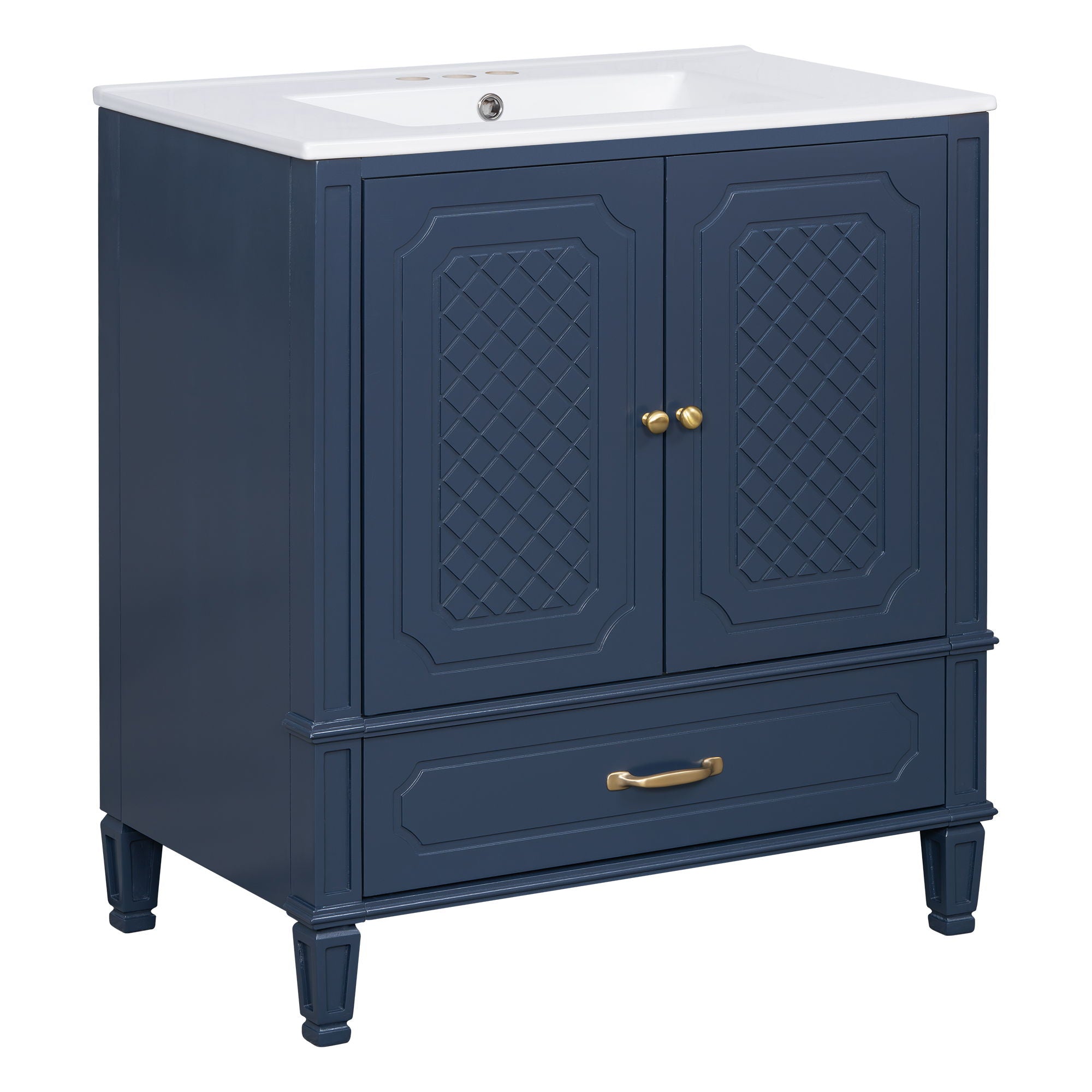 Bathroom Vanity With Sink, Soft Closing Door, Multi Functional Storage