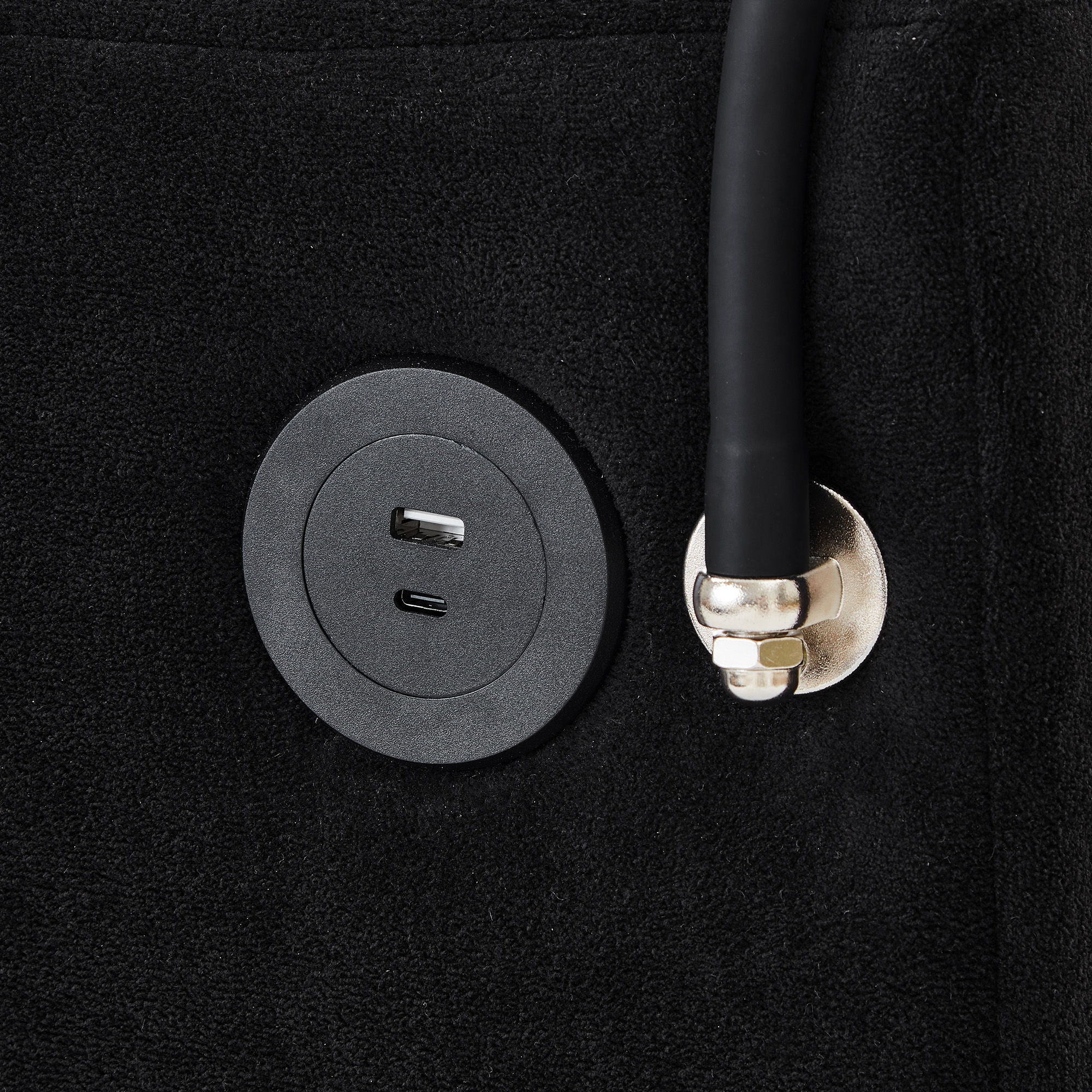 Modern Style Armchair Chaise Lounge Sofa Couch With Movable Storage Ottoman, USB Ports, Cup Holders, Phone Holder, Side Pockets