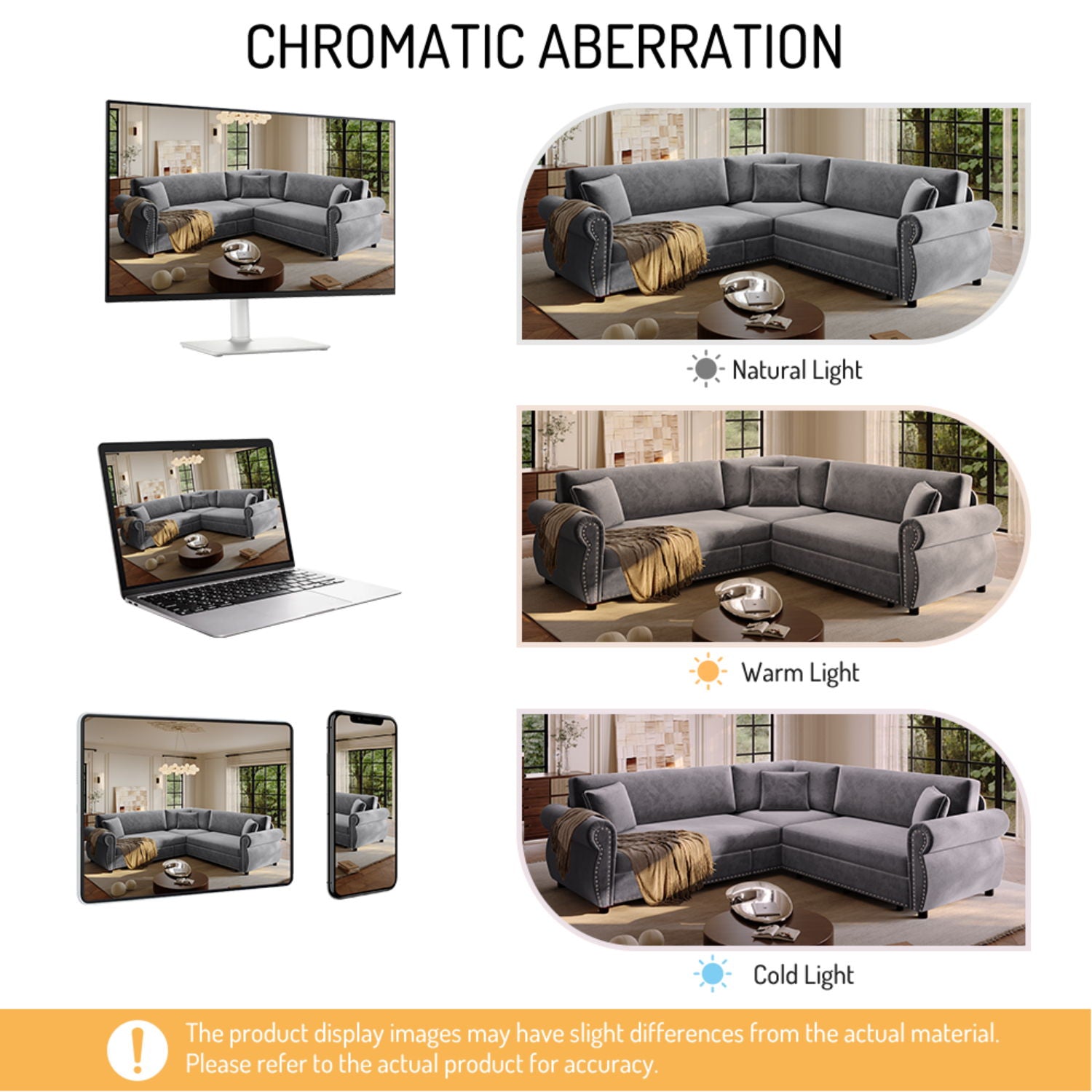 L-Shaped Sofa Couch With Pull-Out Bed