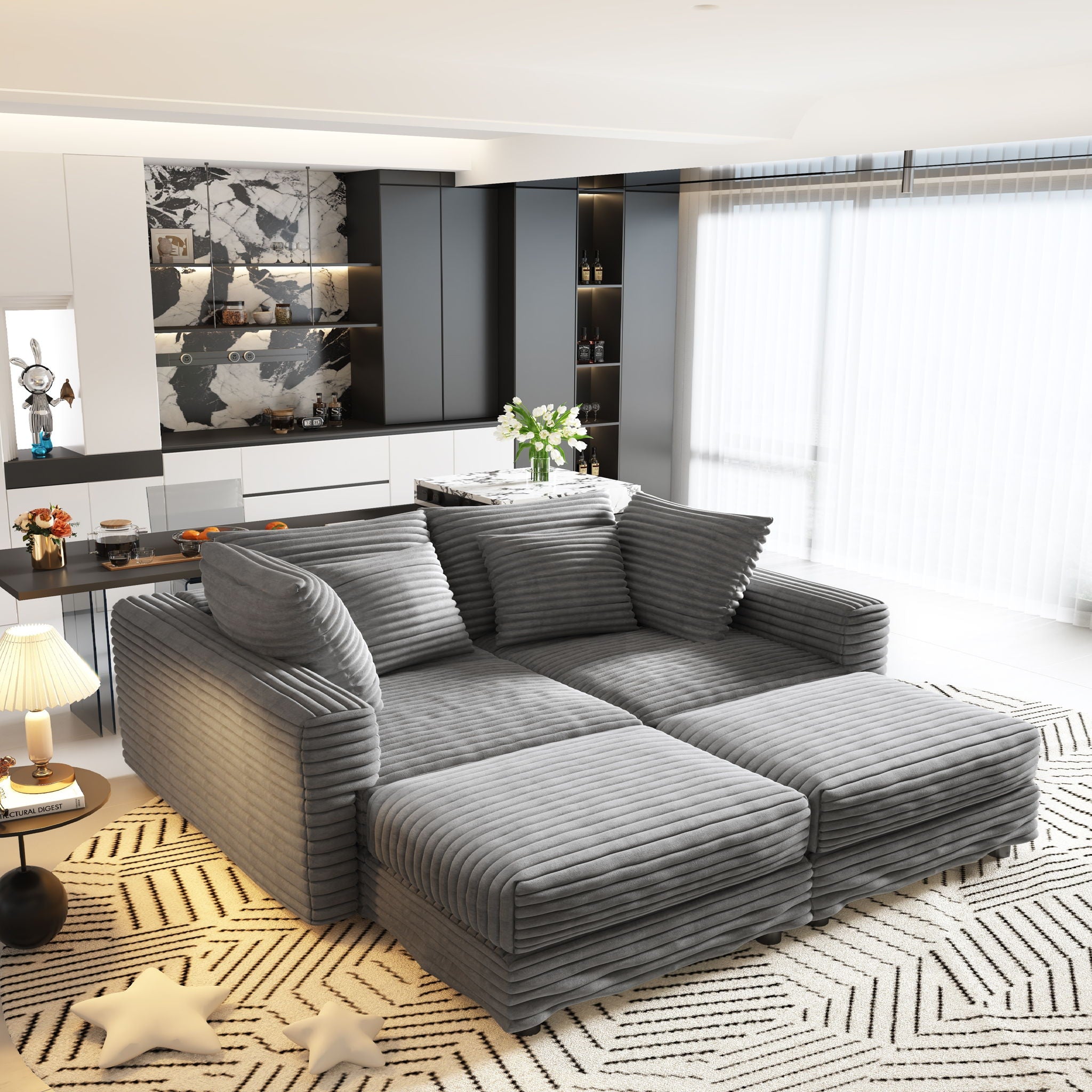 Modern Comfy Upholstered Sofa Cloud Couch & Deep Seat Couches