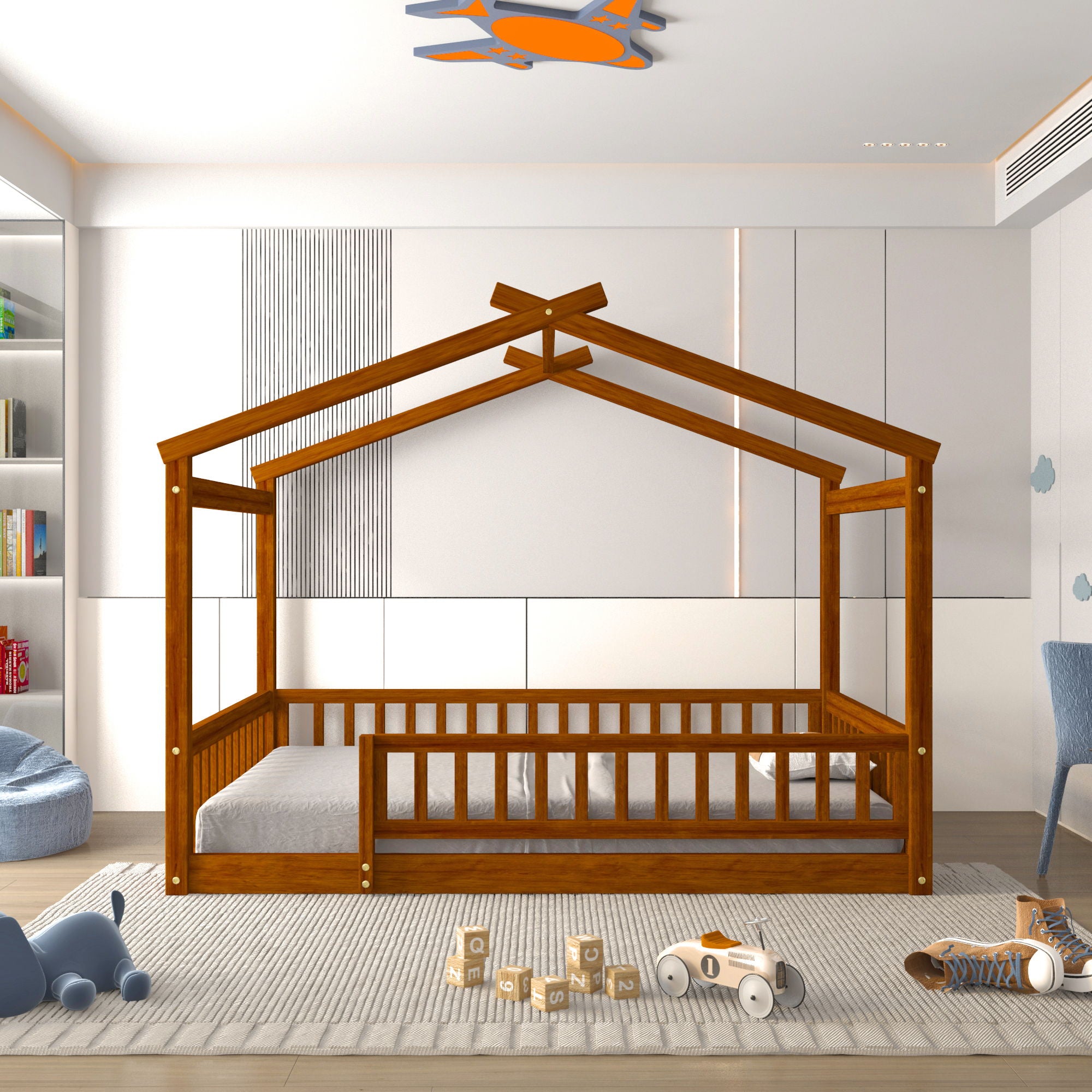 Bed House Bed Frame With Fence