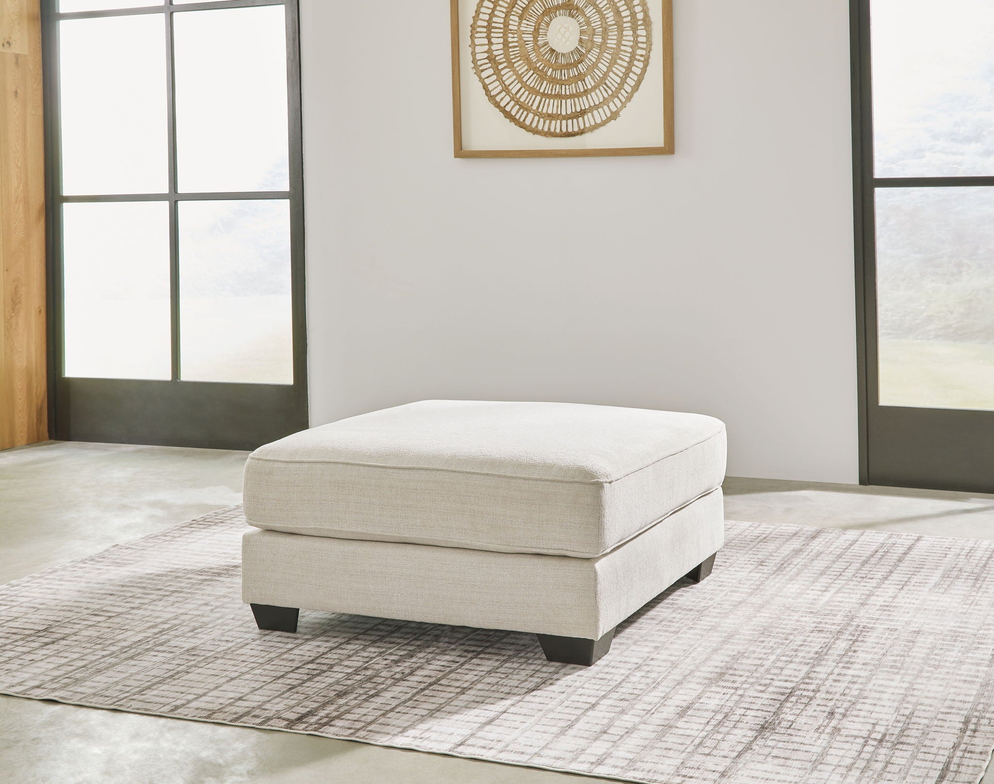 Lerenza - Oversized Accent Ottoman - Birch